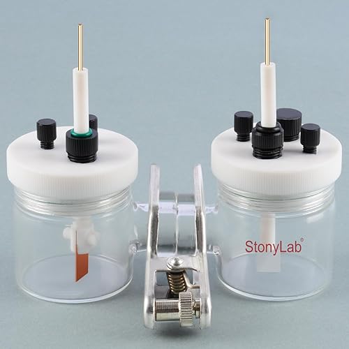 Miniatura 5 de stonylab Células electrolíticas tipo H, electrolizador de membrana de intercambio iónico reemplazable de borosilicato células electroquímicas