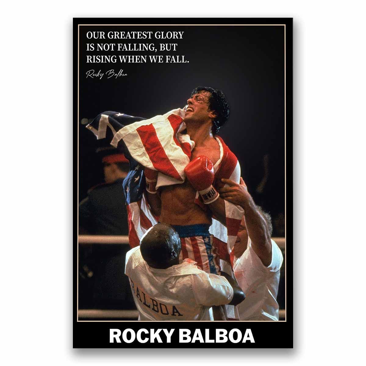 Grnaaza Rocky Balboa Motivational Quote Movie Poster Decorative Wall Art Boxing Inspiring Quotes Hope Prints Artwork Modern Wall Decor (12x16in(30x40cm)-Unframed)