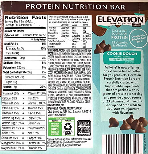 Millville Elevation Advanced Protein Nutrition Cookie Dough Endulgent Bars - 6 Ct. #TOP1