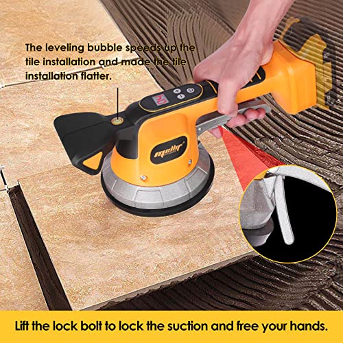 Tile Vibration Leveling Machine, For Dewalt 20V Max Battery (Battery Not Included) Tiler Vibrator Tool With Ten Adjustable Speed & Suction Cup & Digital Display & Lock Design For Floor | Tile | Wall #TOP2