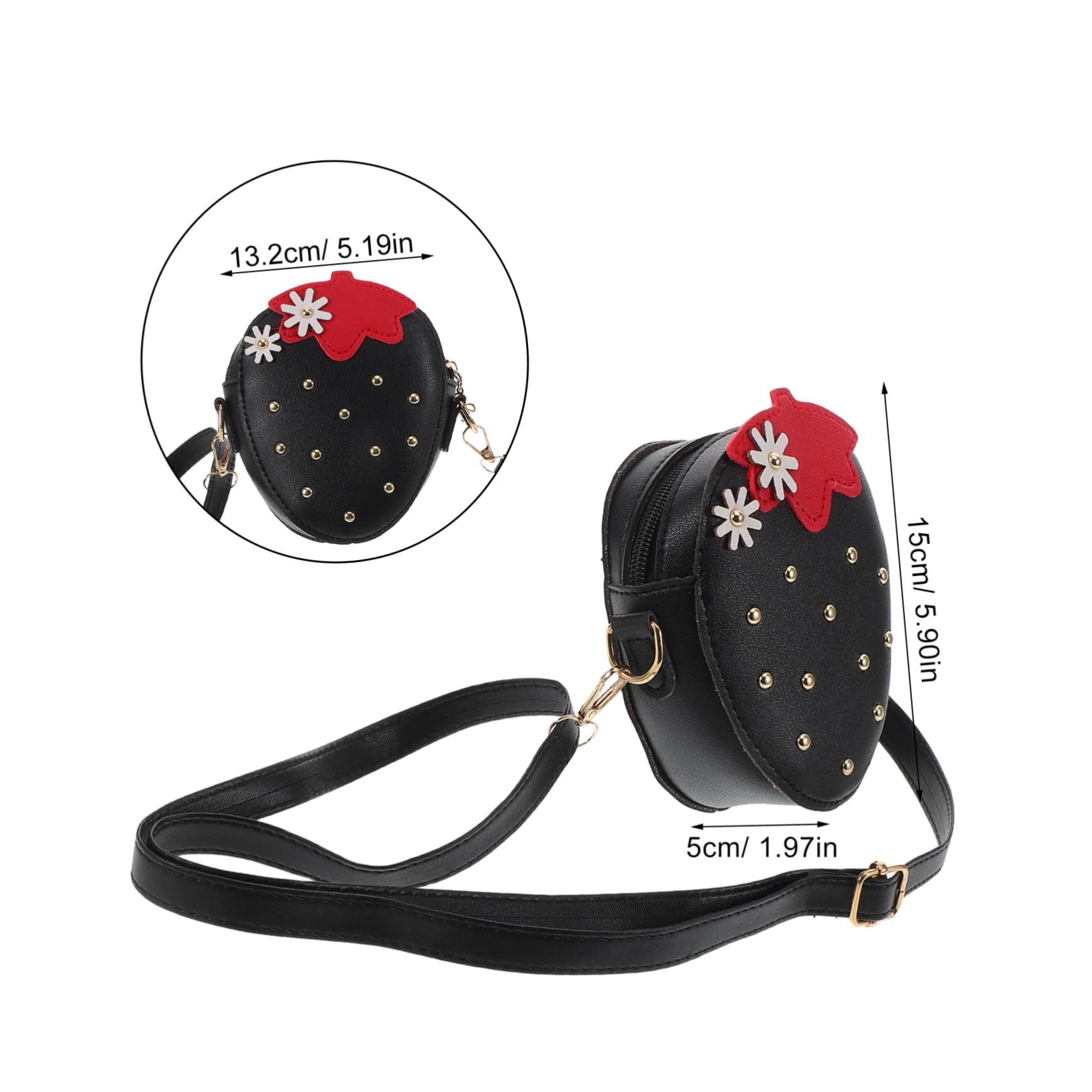 BESTYASH Strawberry Crossbody Purse Cute Kawaii Shoulder Wallet Fruit Shoulder Bag Kawaii Strawberry Bag Novelty Handbags for Women Girls