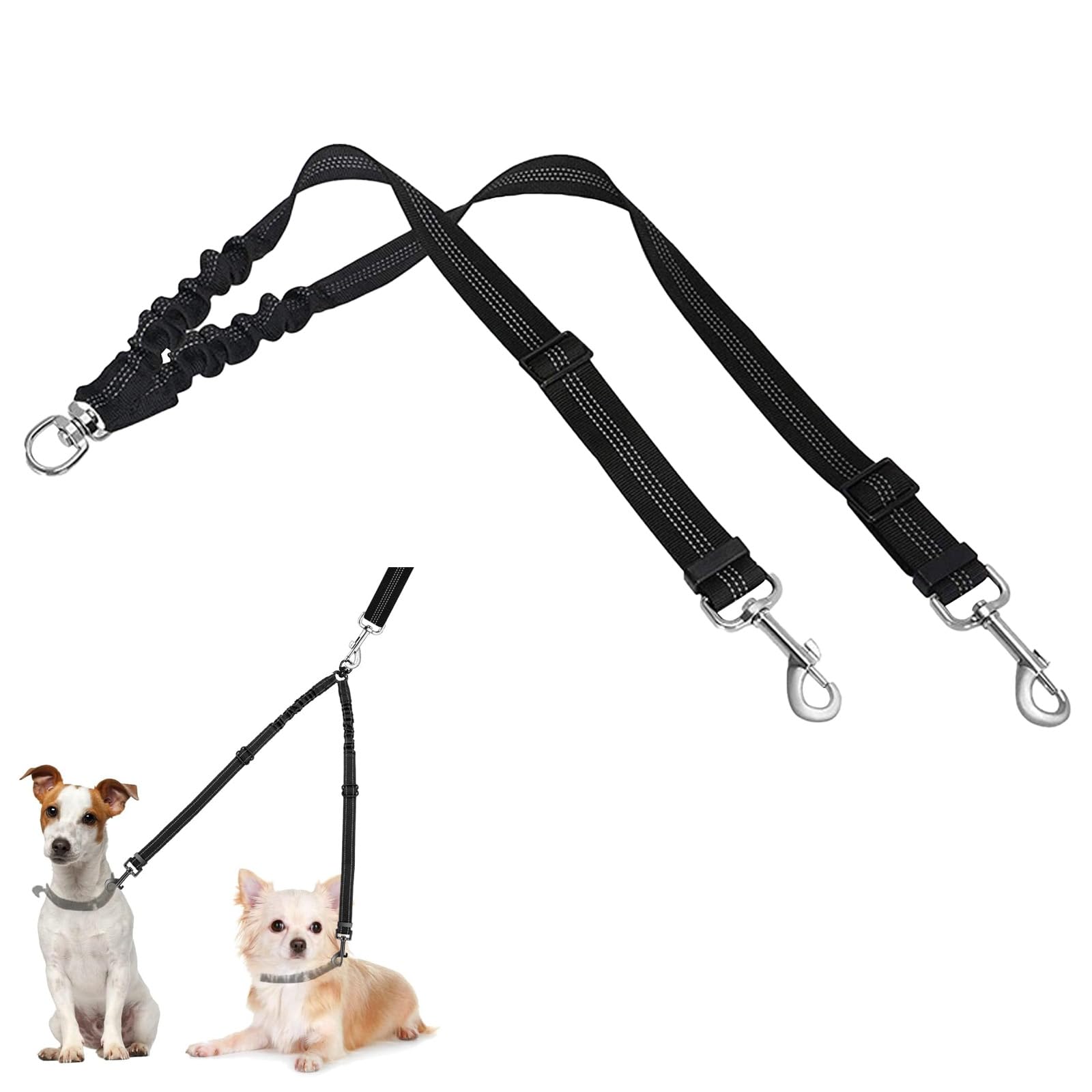 Aiyraa Double Dog Lead for Walking 2 Dogs,dual Dog Lead, No Tangle 360° Swivel Split Dog Lead