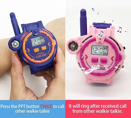 Miniatura 5 de Walkie Talkie recargable para niños, radio bidireccional Walky Talky con linterna, juego para exteriores, interfono, juguete y regalos para niños y