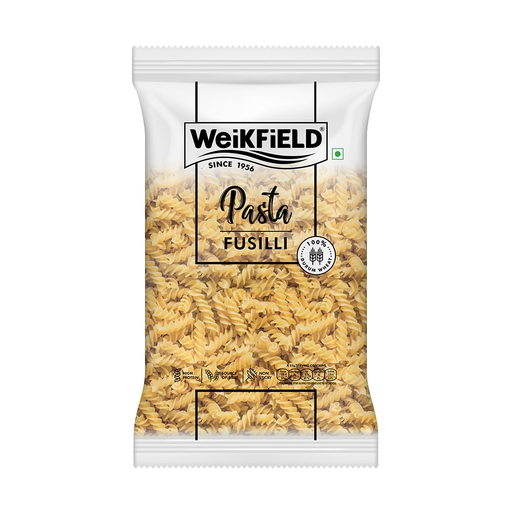 Weikfield Fusili Pasta 1Kg | Healthy Pasta Made With 100% Durum Wheat Semolina | No Maida | Rich in Protein & Fibre | No