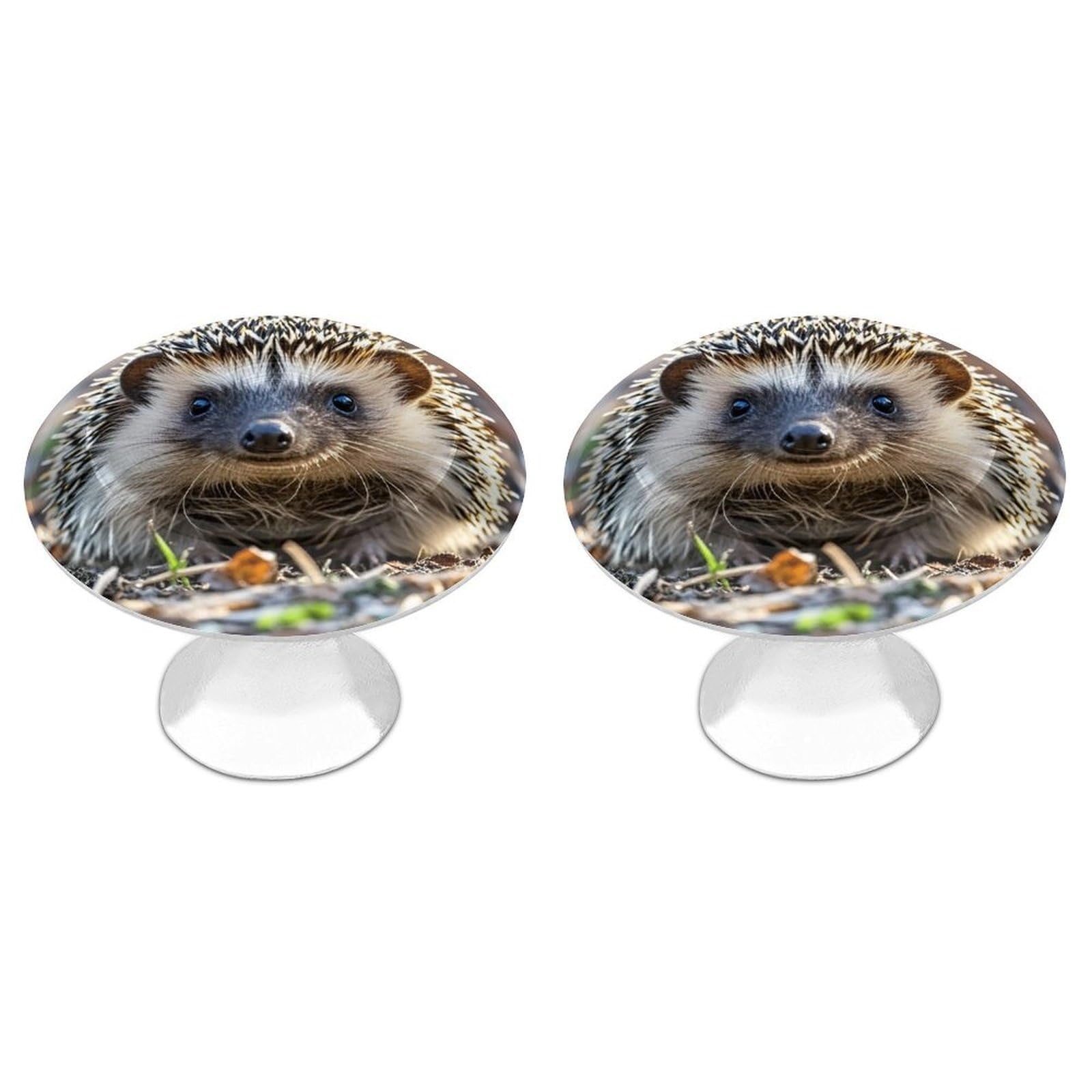 FekiLoot Hedgehog Cabinet Knob 2 Pack Mini Round Drawer Pulls Stainless Steel Dresser Drawer Knobs Kitchen Drawer Hardware for Bathroom Dresser Closet Door Knobs