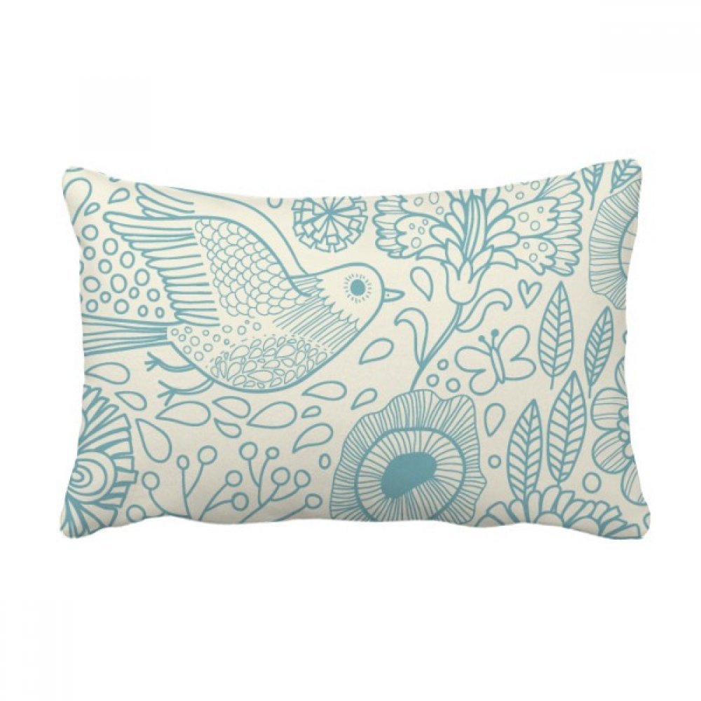 Oreiller lombaire fleur oiseau feuille plante peinture coussin de decoration canape 16x24