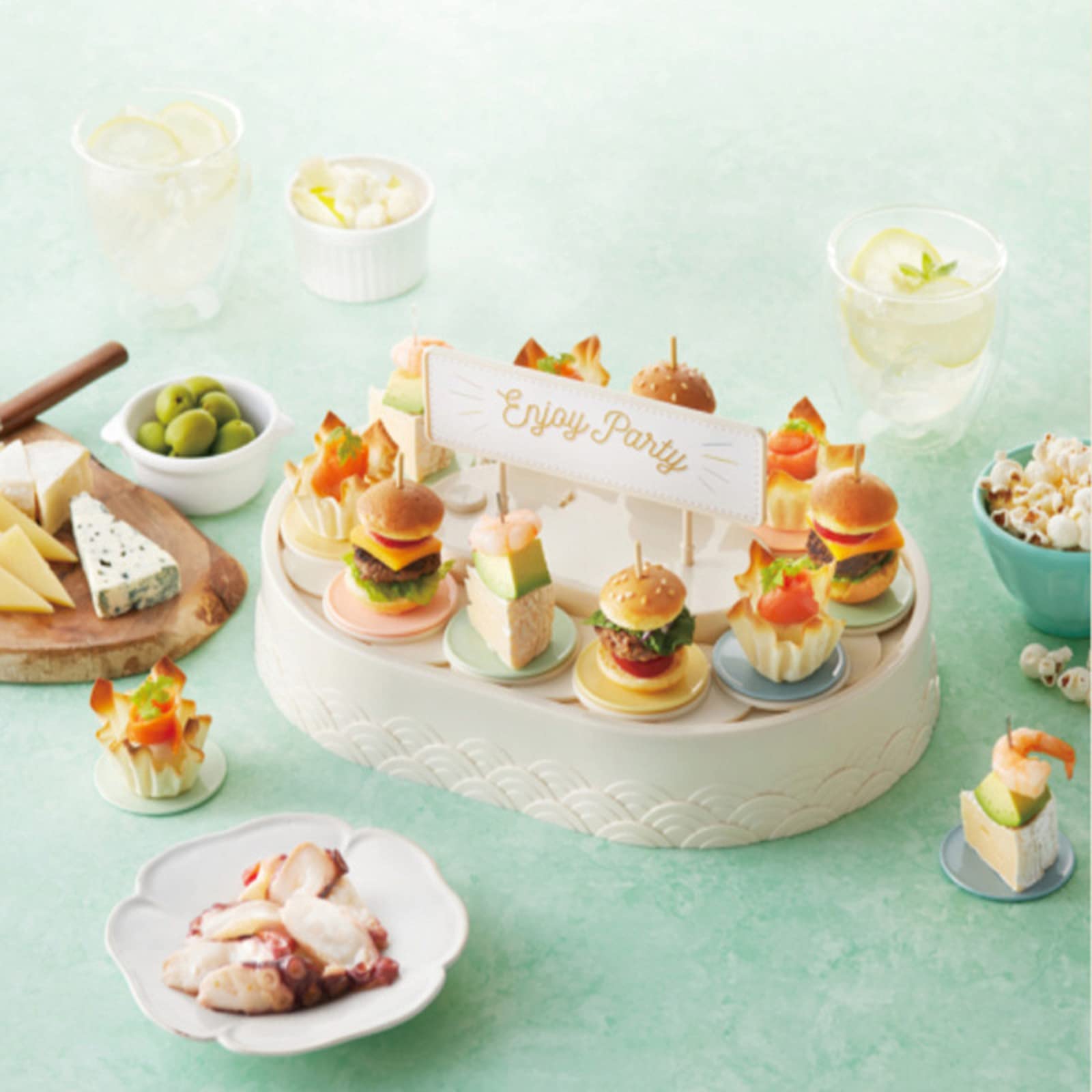 Juego de 11 Piezas para Soporte de Pasteles con Base Giratoria, Soporte para Cupcakes, Bandeja Y Espacio de Almacenamiento para Una Presentación,