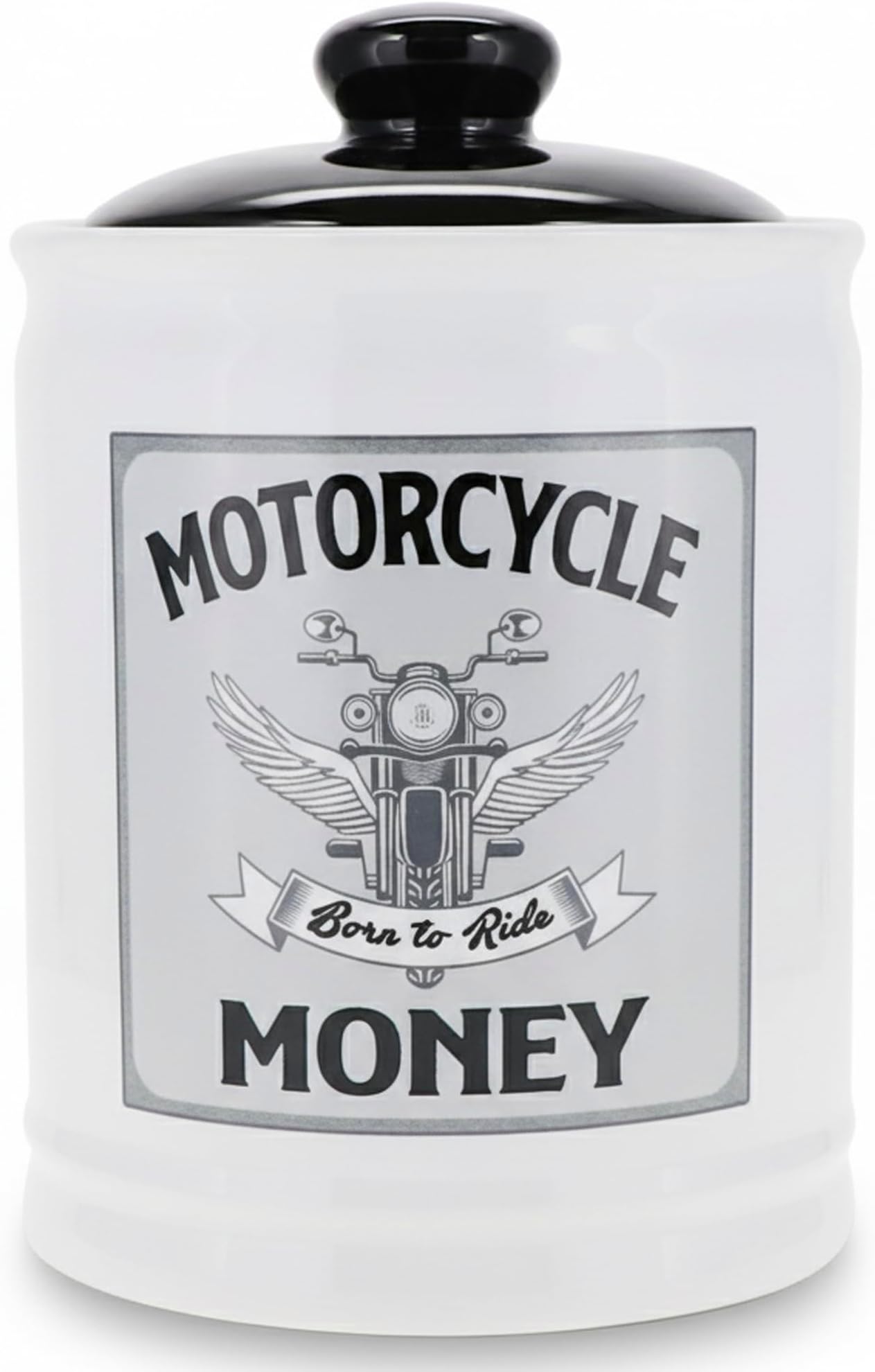 Cottage Creek Jars | Motorcycle Money Ceramic Bank, Motorcycle Piggy Bank for Men - Unique Car Accessories & Birthday Gifts for Women, Men | Home Decor Coin Jar, Candy Jar | Biker Gifts