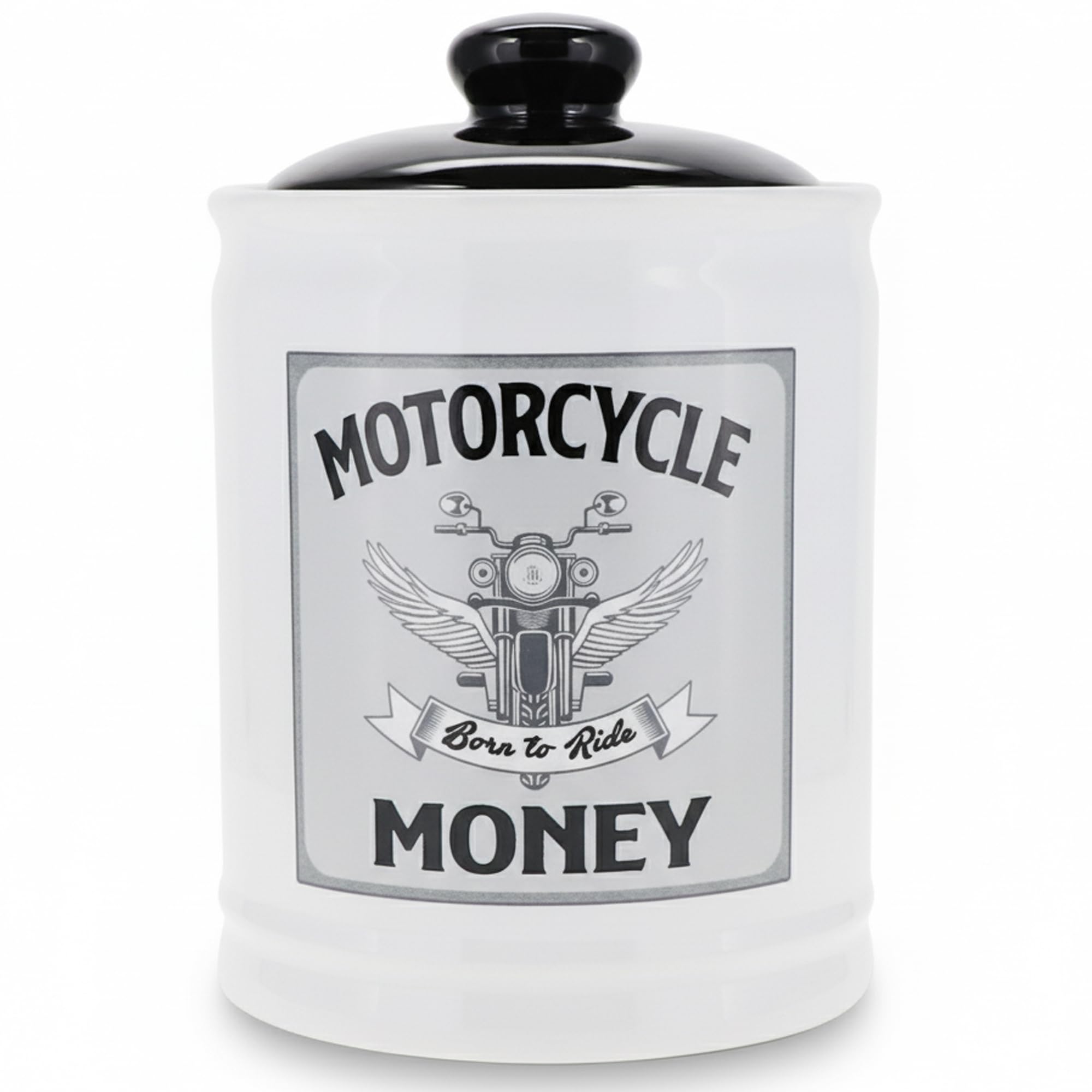 Cottage Creek Jars | Motorcycle Money Ceramic Bank, Motorcycle Piggy Bank for Men - Unique Car Accessories & Birthday Gifts for Women, Men | Home Decor Coin Jar, Candy Jar | Biker Gifts