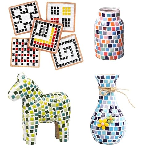 500G/1.1Lb Random Color Ceramics Mosaic Tiles,Diy Making Creative Ceramic Mosaic Tiles For Diy Craft Plates Flowerpots Vases Cups Mosaic Making Supplies (Square) #TOP4