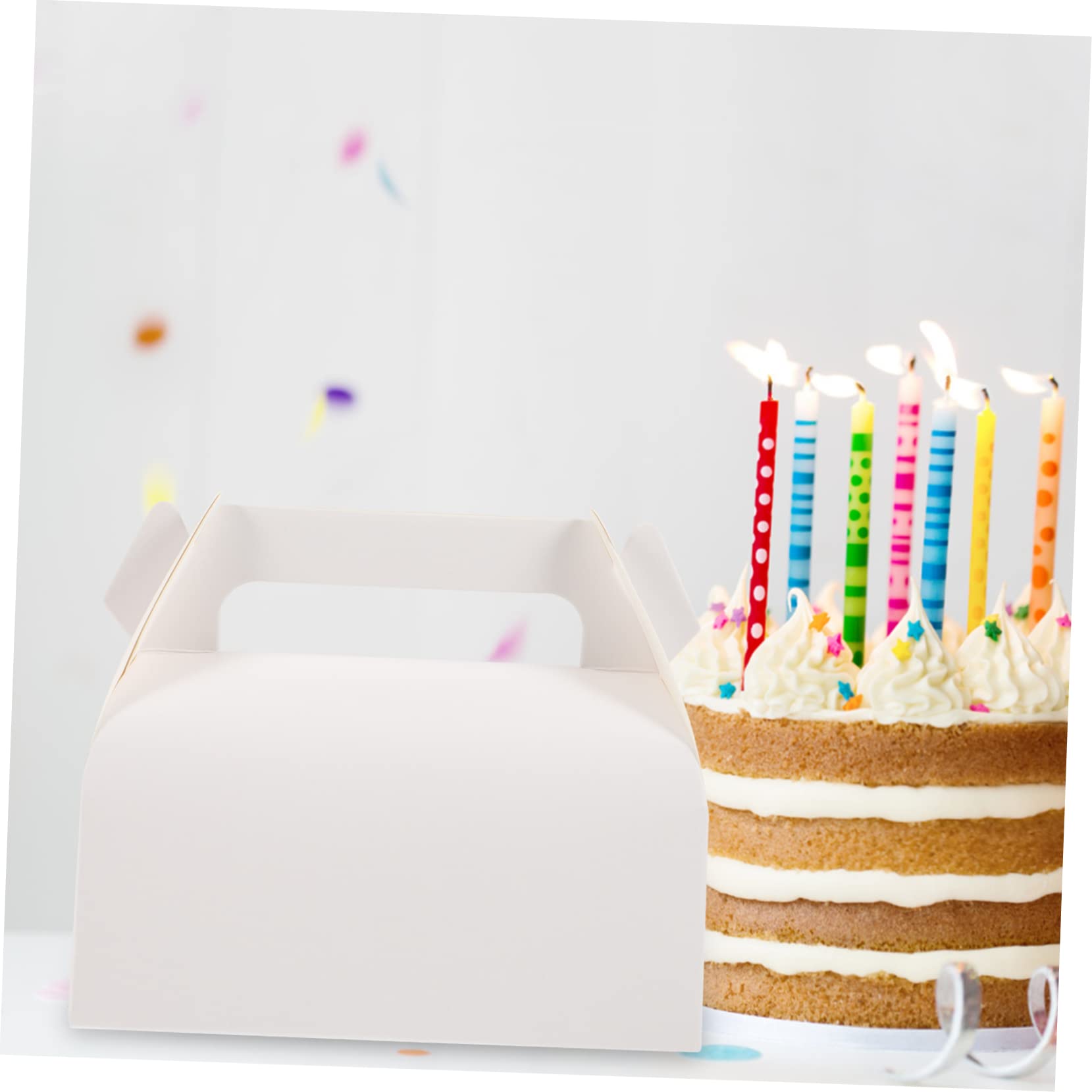 HEMOTON Caja para Cupcakes de Papel Blanco 50 Piezas, Formato Plegable