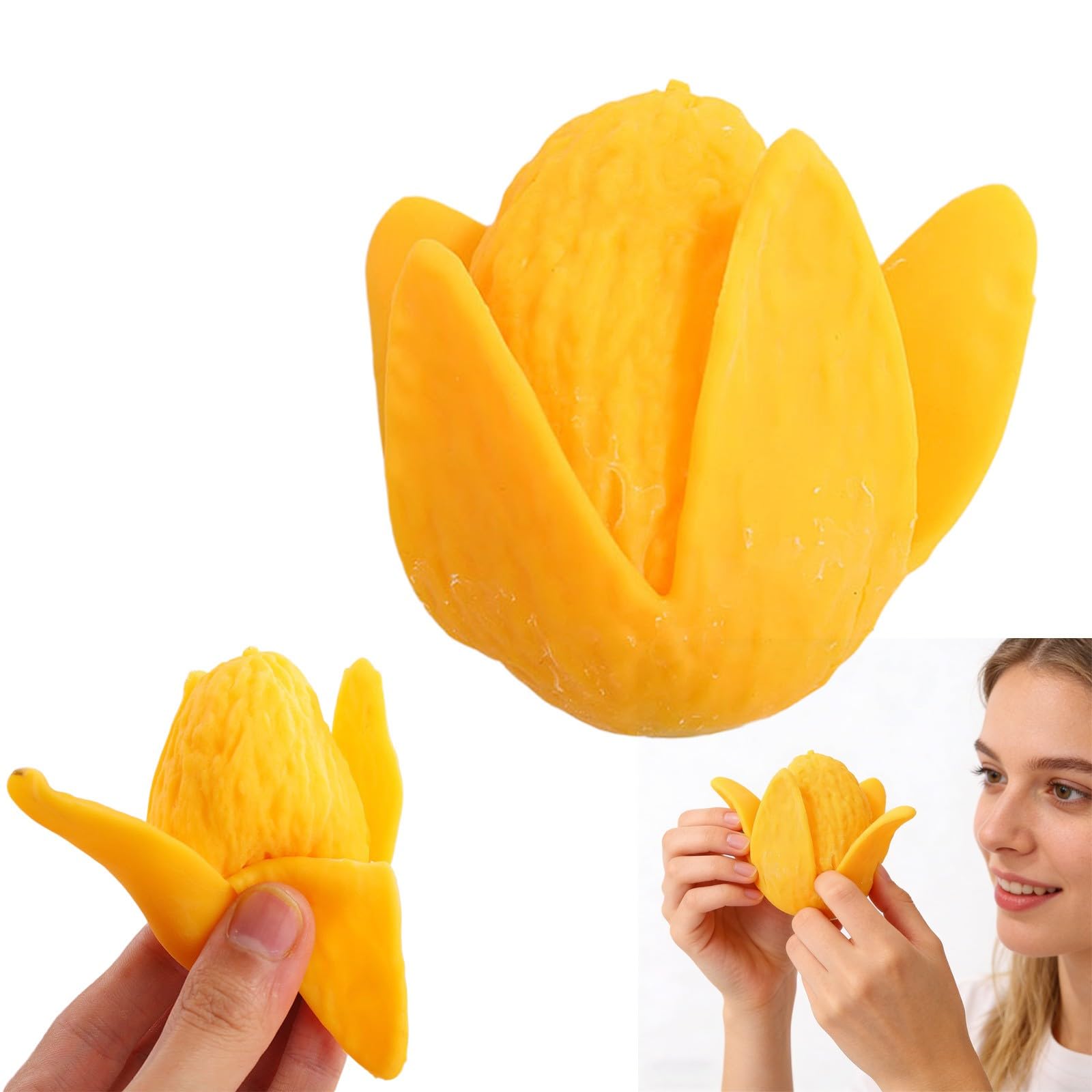 Mango Fruit Squishy Fidget Toys,Soft Mystery Squishy Stress Relief Squeeze, Sensory Fruit Toy for Adults, Anti‑Anxiety Hand Dumpling for Home Office Party Bag Fillers