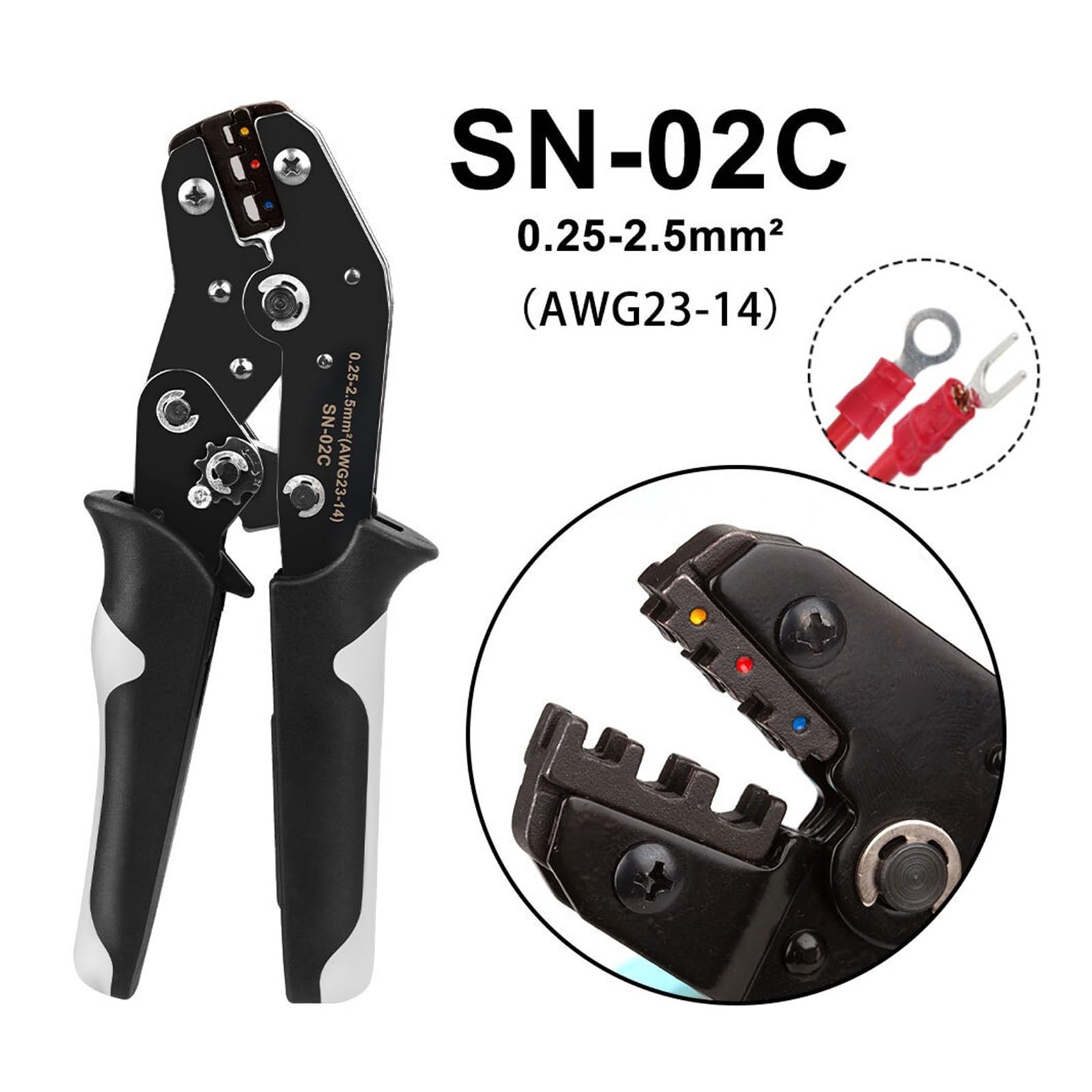 Szczypce Do Zaciskania Drutu 0,5-2,5 Mm2 20-13AWG Skrzynki TAB 2.8 4. 6.3 SM2. XH2.54 Zestawy Zacisków Elektryczne Narzędzia Ręczne Precyzyjny, OszczęDzająCy Pracę(SN-28B 1550PCS460PCS)