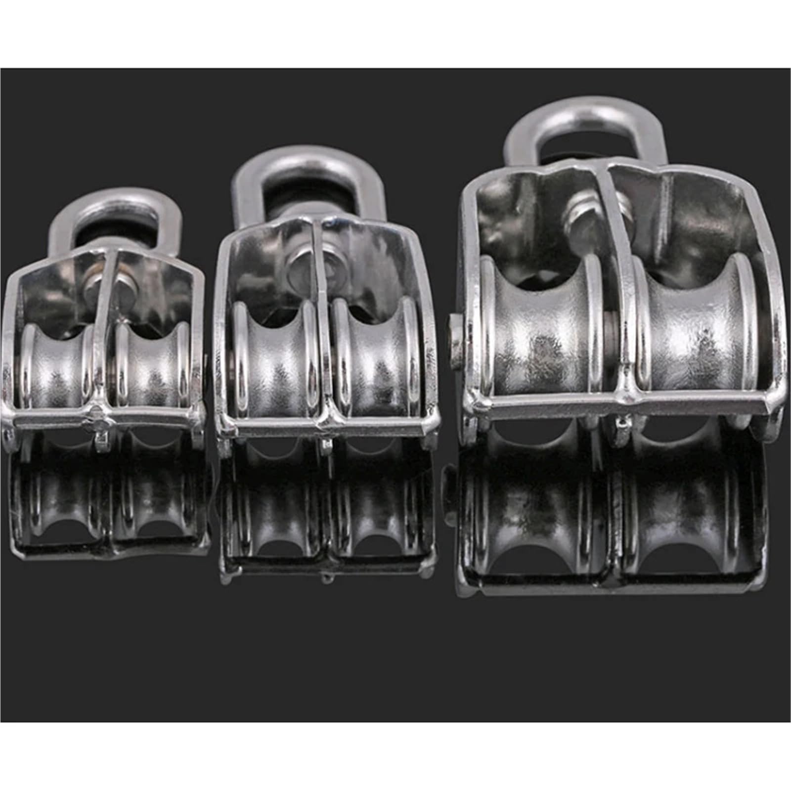 Poleas Carga de elevación fija tracción cadena cuerda alambre polea simple/doble acero inoxidable 304(M75,Single-Wheel)