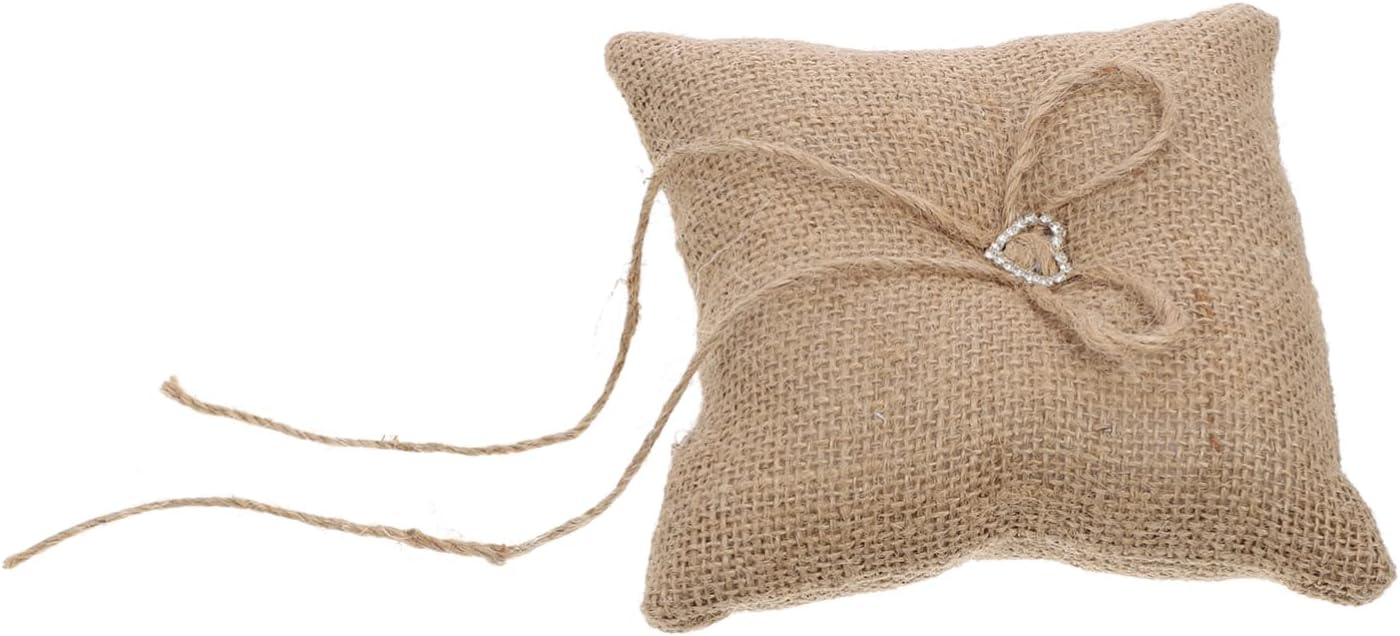 4 pcs Vintage Wedding Ring Cushion Pillow Elegant Engagement Ring Holder for Rustic Wedding Reusable Decorative for Ceremony and Party