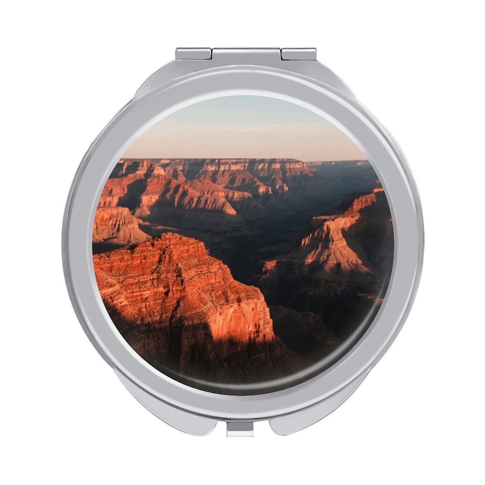 Fekiloot Style Grand Canyon Travel Makeup Mirror Handheld Compact Mirror Portable Pocket Mirror Double-Sided 1X/2X Magnifying For Handbag And Purses