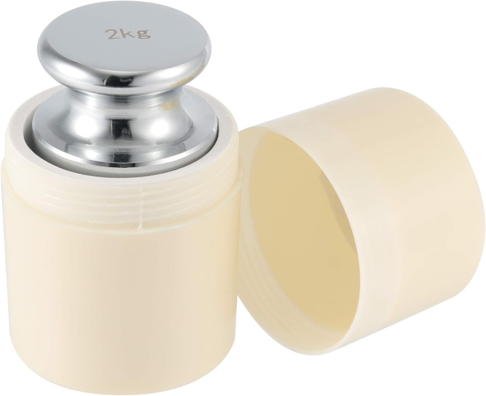 2 KG Calibration Weight, Class M1 High Precision Grade Calibration Weight for Digital Scale, Precision Steel, Chrome Finish, Silver