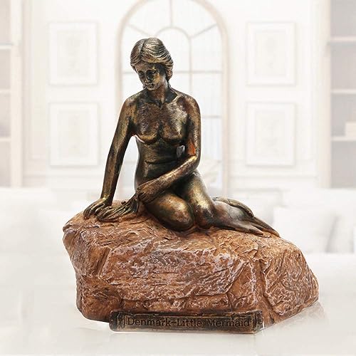 Miniatura 6 de Modelos arquitectónicos, modelo de arquitectura famoso de la estatua, decoración del escritorio del hogar, estatua de bronce de sirena, estatuas de