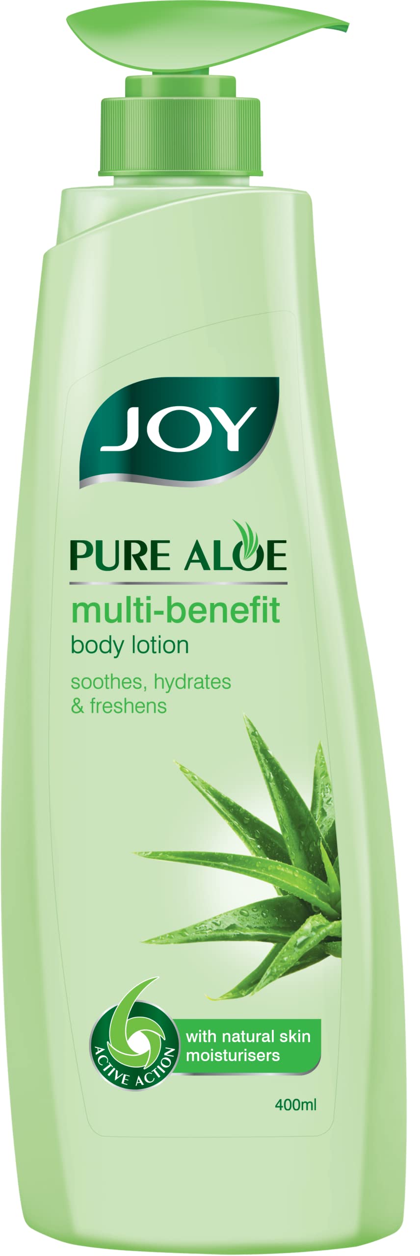 Joy Pure Aloe | Multi-Benefit Aloe Vera Body Lotion | Soothes, hydrates & freshens | Natural Skin Moisturizer for Body | For Normal to oily skin | 400 ml