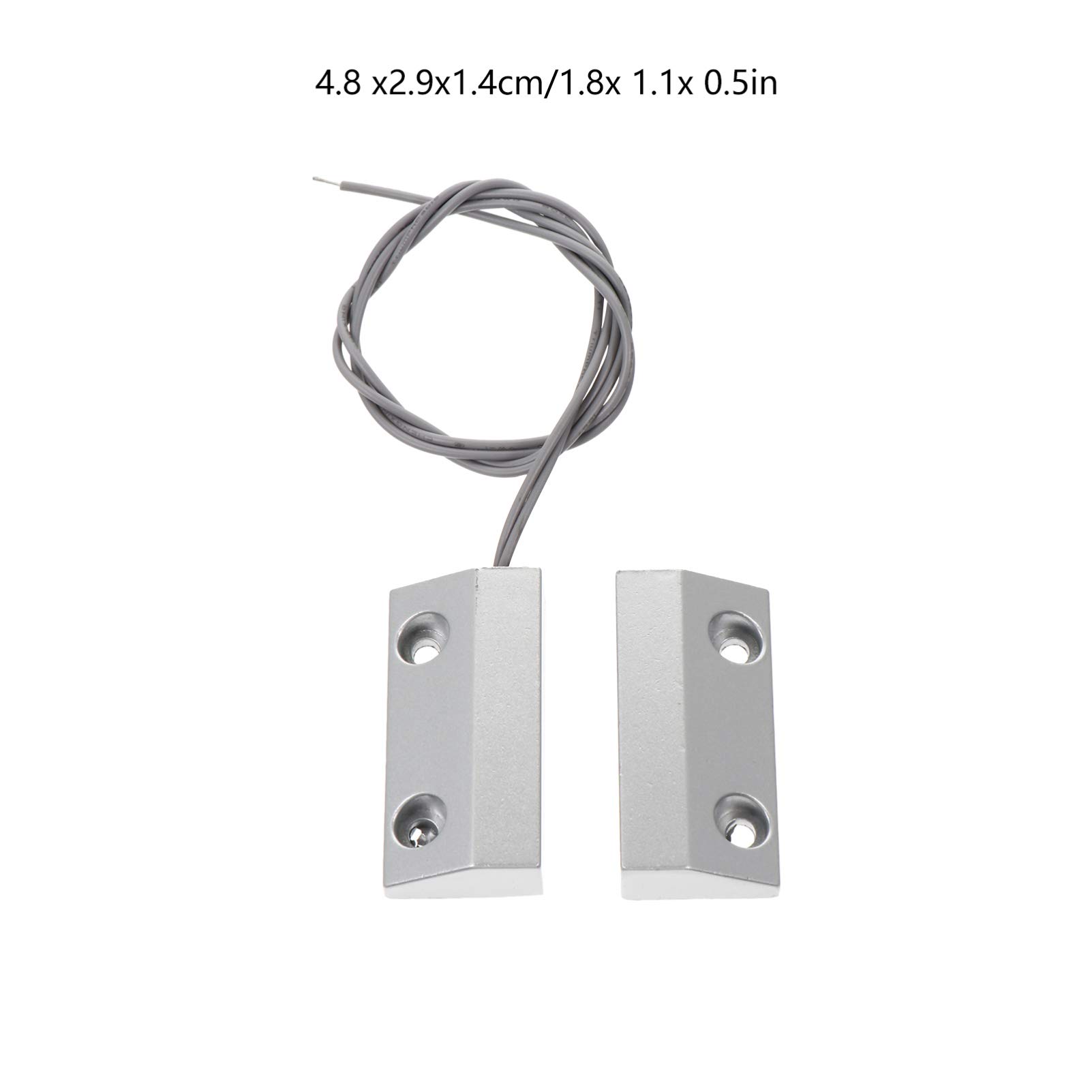 jojofuny 3ensembles Alarme De Sécurité pour Porte Et Fenêtre Alliage De Zinc Détecteur Magnétique De Cambriolage Dispositif Filaire pour Les Intrusions MC