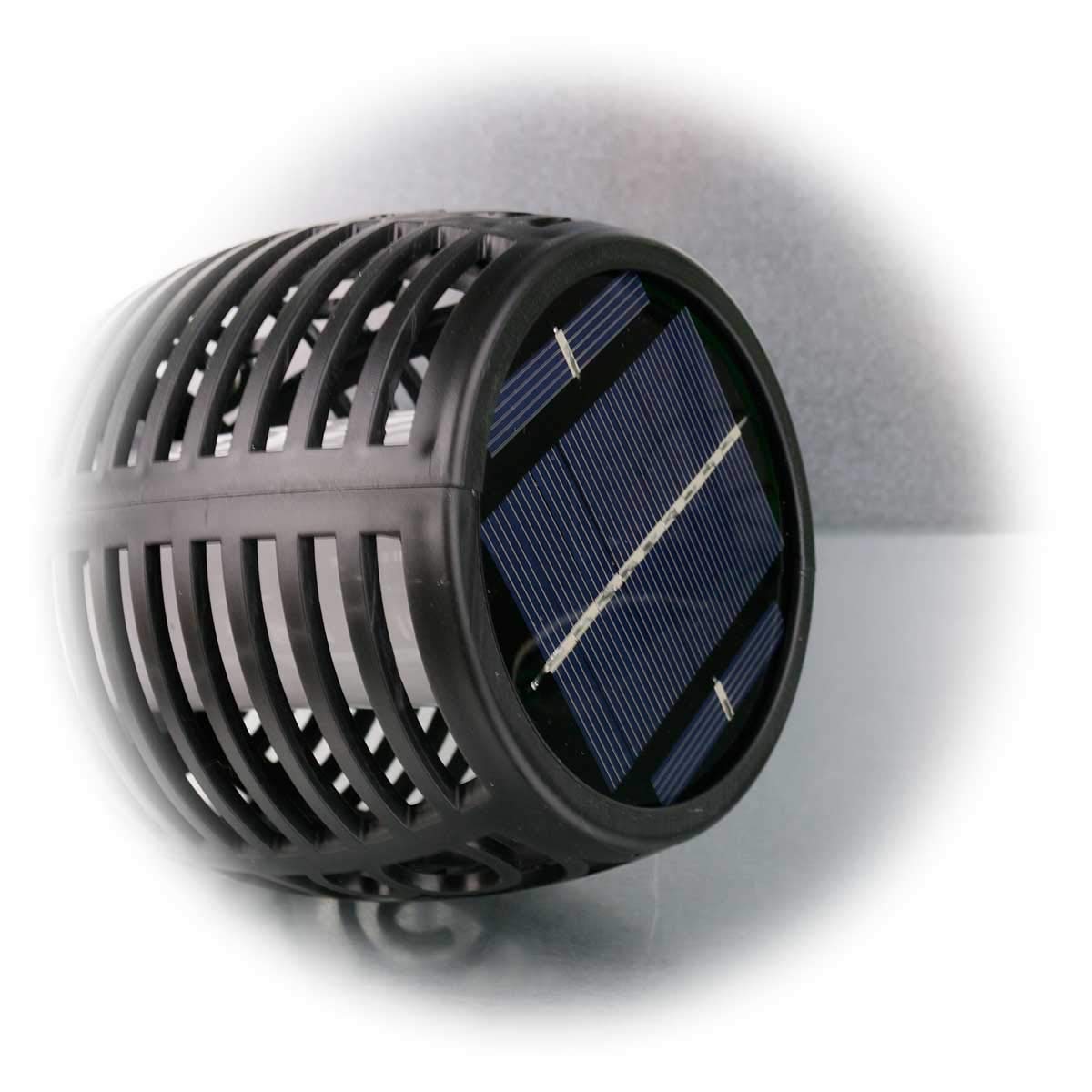 5er Set Solar Fackel FLAMME amber LED Feuer rund