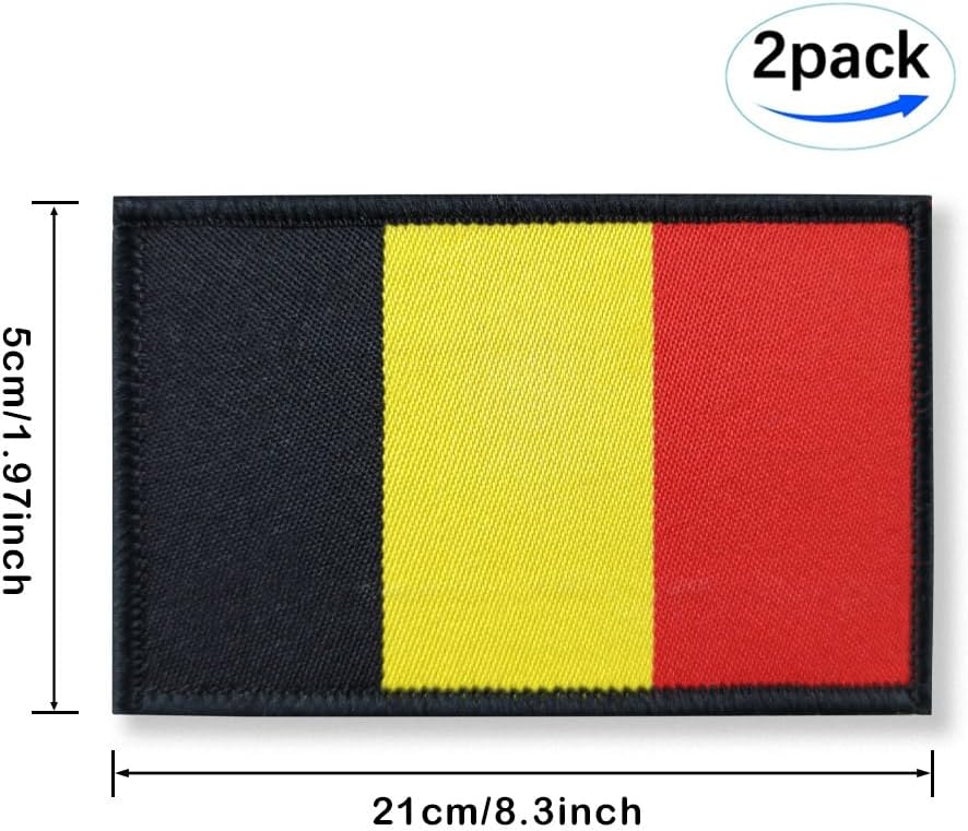 Miniatura 3 de Overdecor Parches militares tácticos de la bandera belga de Bélgica, cierre de velcro, paquete de 2