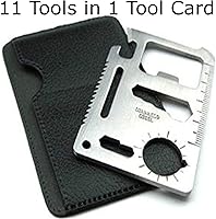 Vista 4 de Abridor de cerveza multiherramienta para tarjetas de crédito, herramienta de bolsillo de supervivencia, 11 en 1, tamaño de tarjeta de crédito