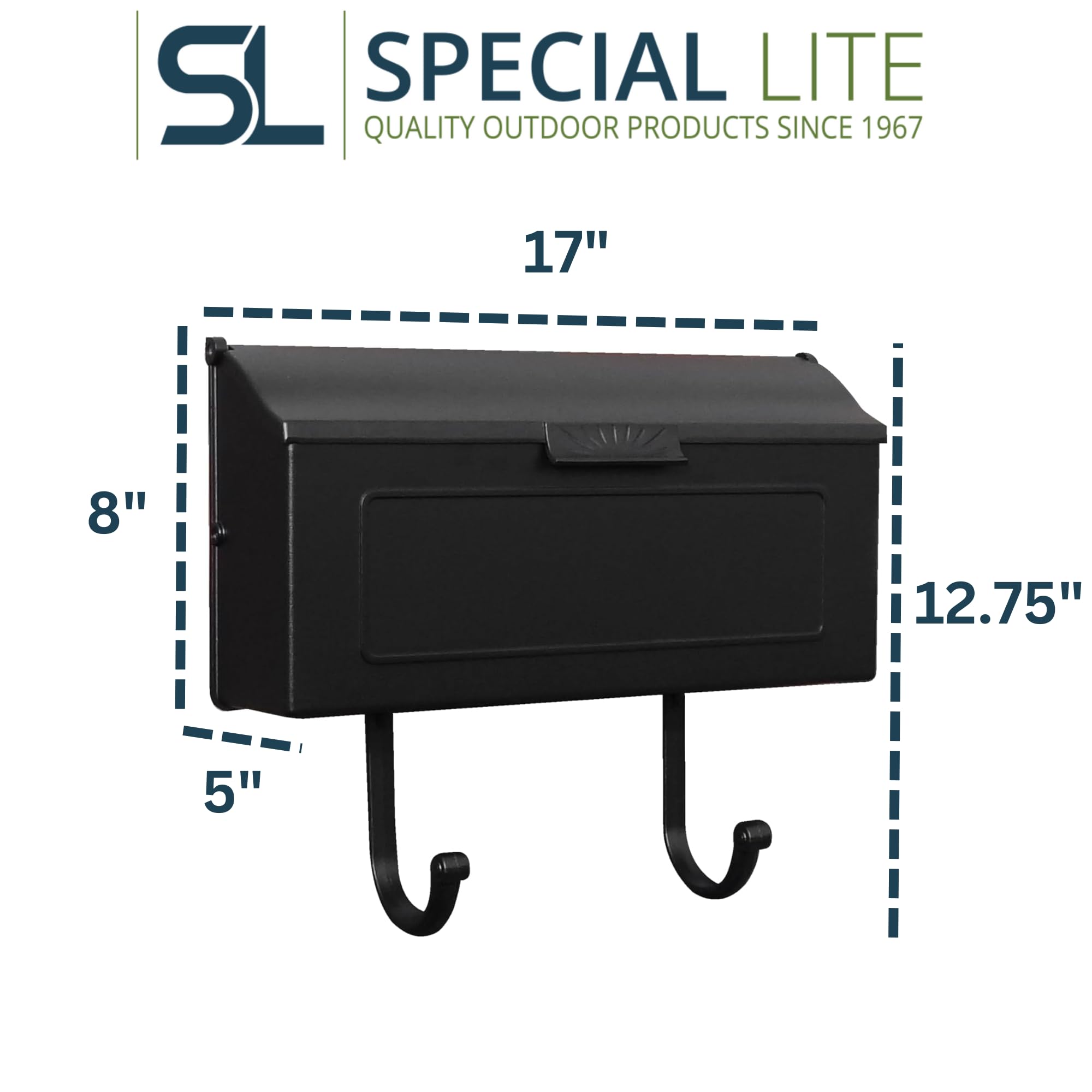 Special Lite Horizon Horizontal Wall Mount Mailbox - Black