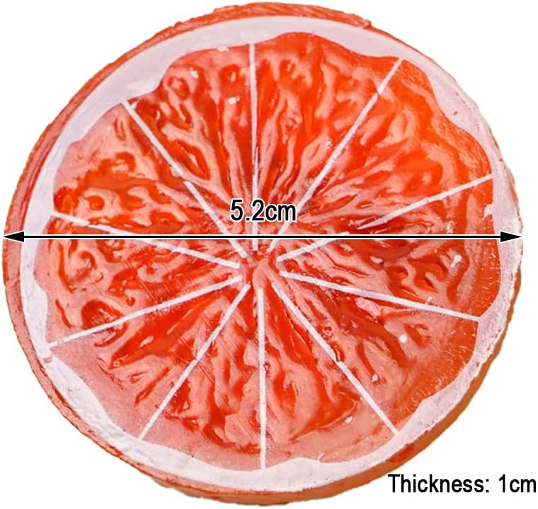 Eforcase 10PCS Artificial Grapefruit Slices Lifelike Plastic Fake Grapefruit Slices Simulation Artificial Fruit Decorative Fruit for Home Kitchen Decortion Photoshoot Photography Prop