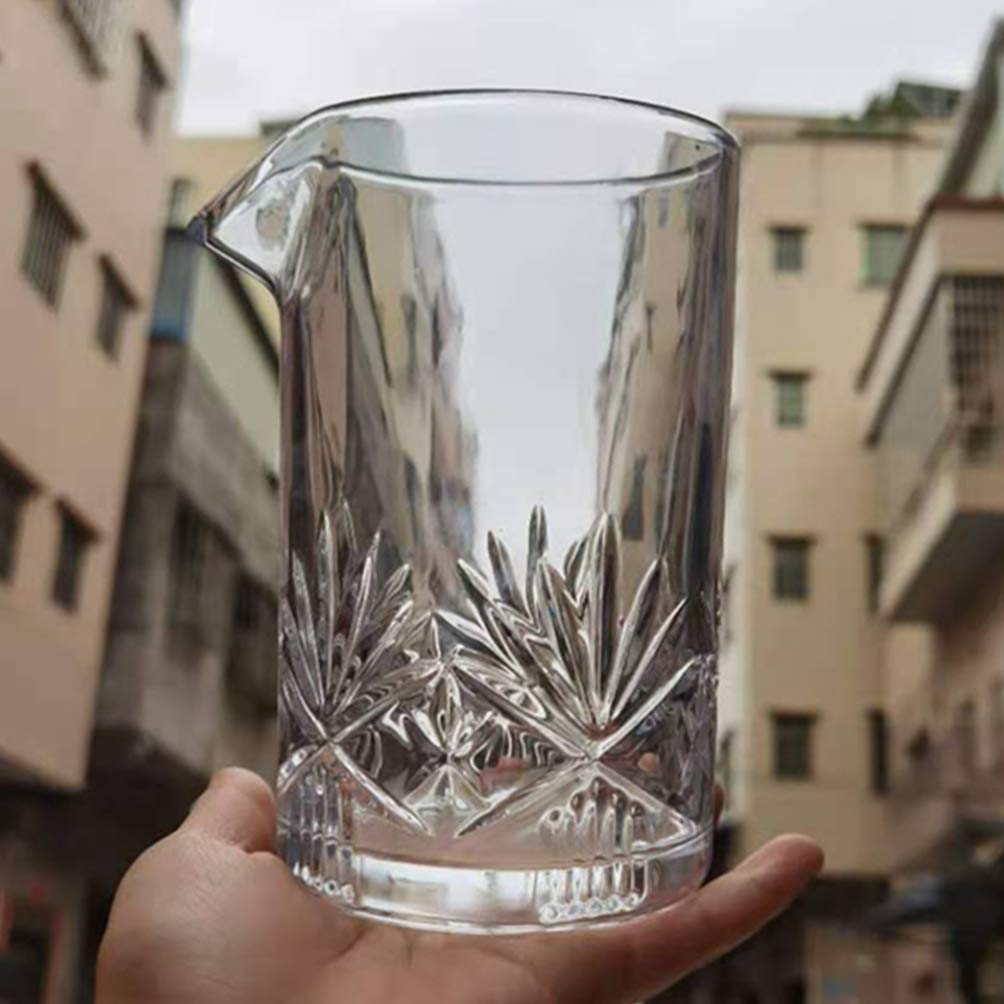 Cabilock 1 Pc Vaso Mezclador de Coctel Vasos Antiguos para cócteles Copa de Coctel agitada Gafas Tiki Bebidas Vasos para Mezclar cocteles Vidrio de Fondo Grueso Simple Lentes Taza de Agua