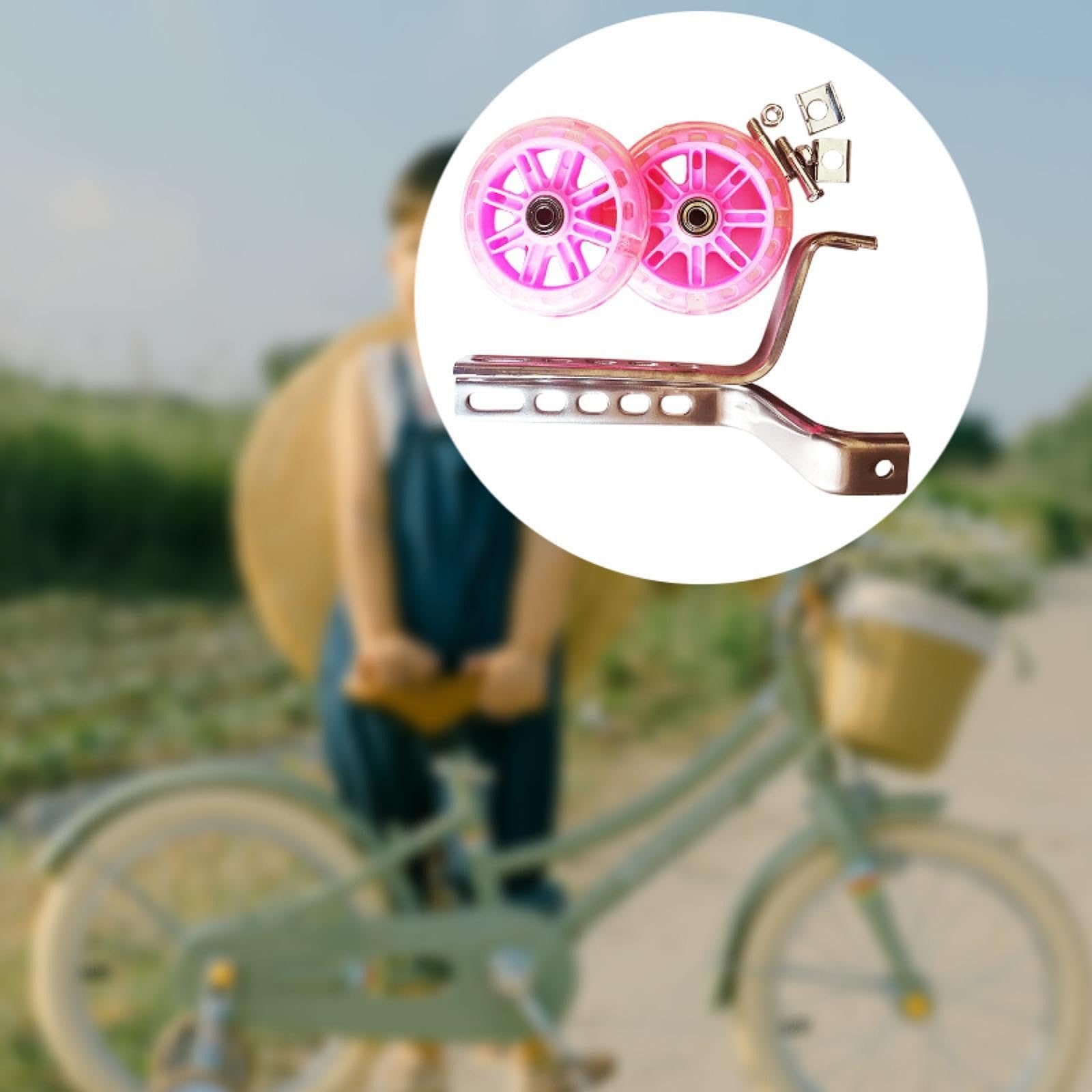 rockible 2 Stück Fahrradstützräder Kinder, Stützräder für Kinder Fahrräder, Kinderfahrräder Hilfsräder, Hilfsrad Kinderfahrrad, Fahrradfahren Hilfsräder für Fahrräder für 16, 18, 20, 22, 24 Zoll, Rosa