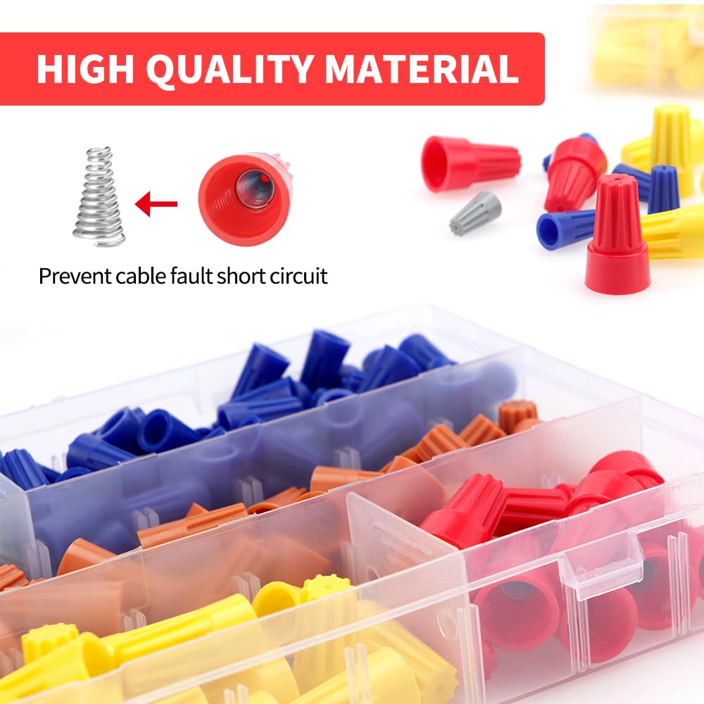 YIXISI 220 PCS Electrical Wire Connection Screw Twist Connector Cap, Closed End Cap - Image 3