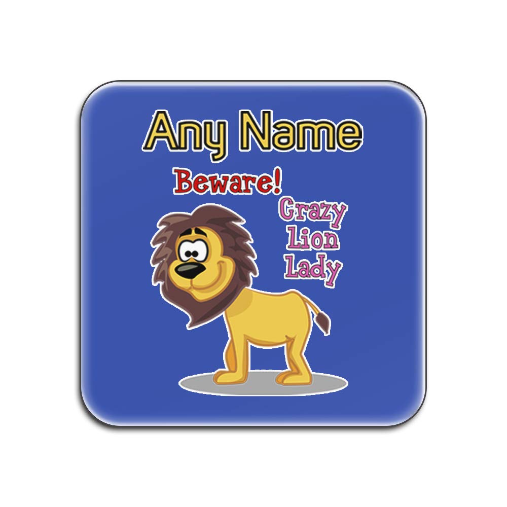 Dessous-de-verre personnalisable Crazy Lion Lady pour vos pauses café