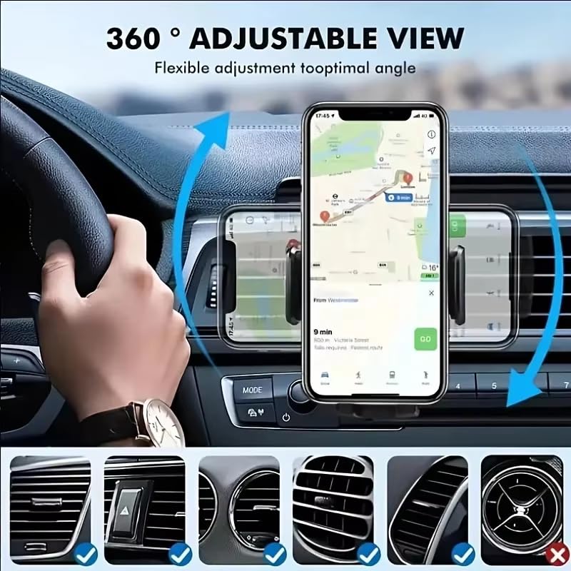 Support téléphone voiture rotatif 360 pour grille d'aération VW Tayron 2025 - 5