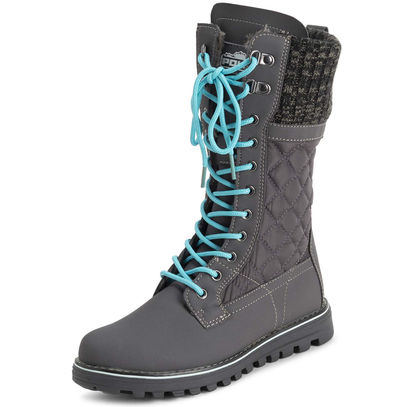 POLAR Womens Faux Fur Warm Thermal Waterproof Outdoor Walking Snow Winter Rubber Sole Calf Boots