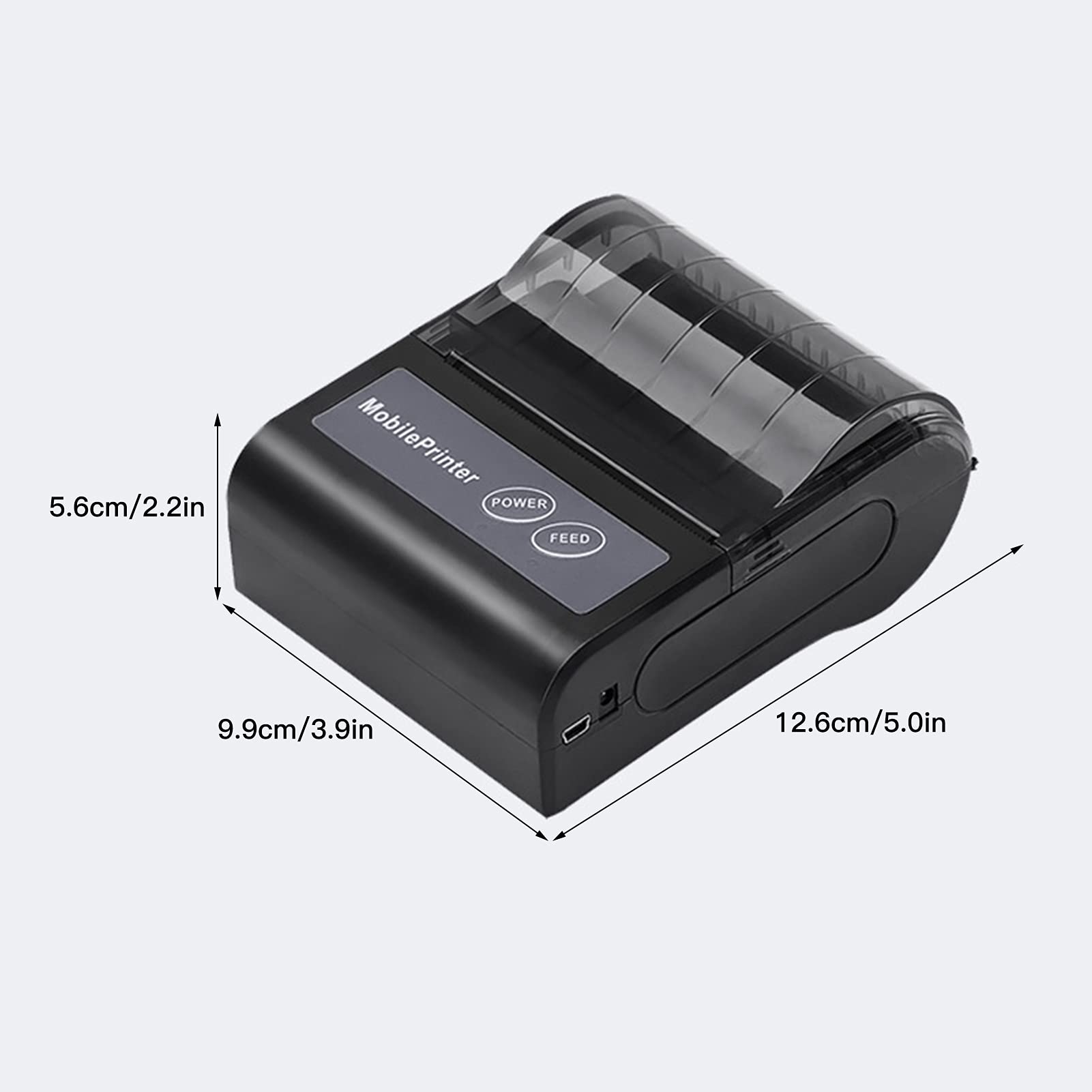 80 mm kabelloser BT Thermodrucker, Tragbarer persönlicher Rechnungsdrucker, Mini USB BT POS-Drucker, kompatibel mit Android/iOS/PC/Windows/Linux
