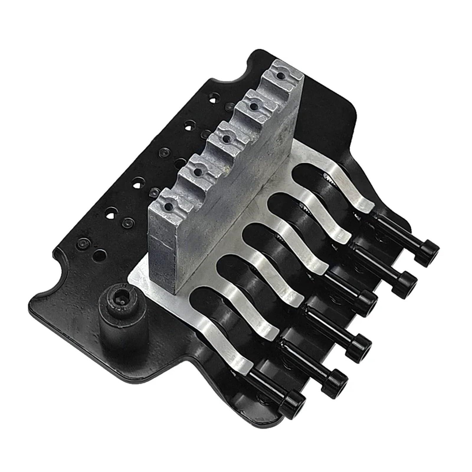 6-saitiges Doppel-Roll-Saitenhalter-Sattel-Tremolo-Brückensystem for den Ersatz elektrischer Gitarren(Zwart)