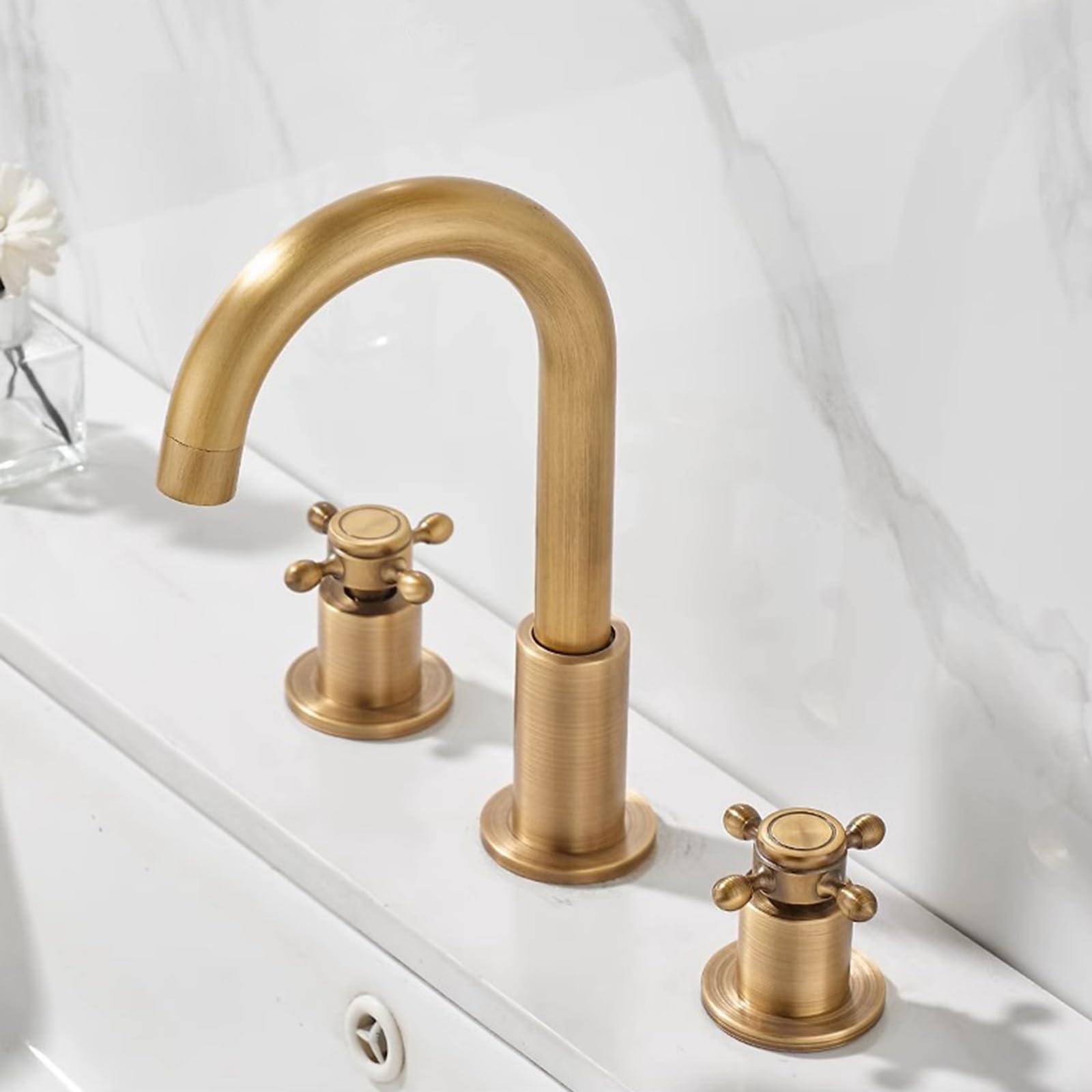 Robinet 3 trous de salle de bain rétro pour vasque et ambiance spa