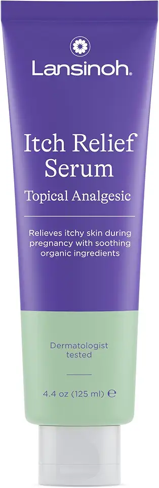 Lansinoh Anti-Itch Serum for Pregnant Moms, Itchy Skin Care, Cream for Pregnancy, Prenatal & Postnatal Skin Care, Safe for First Trimester, Pregnancy Essentials, 4.4 Ounces