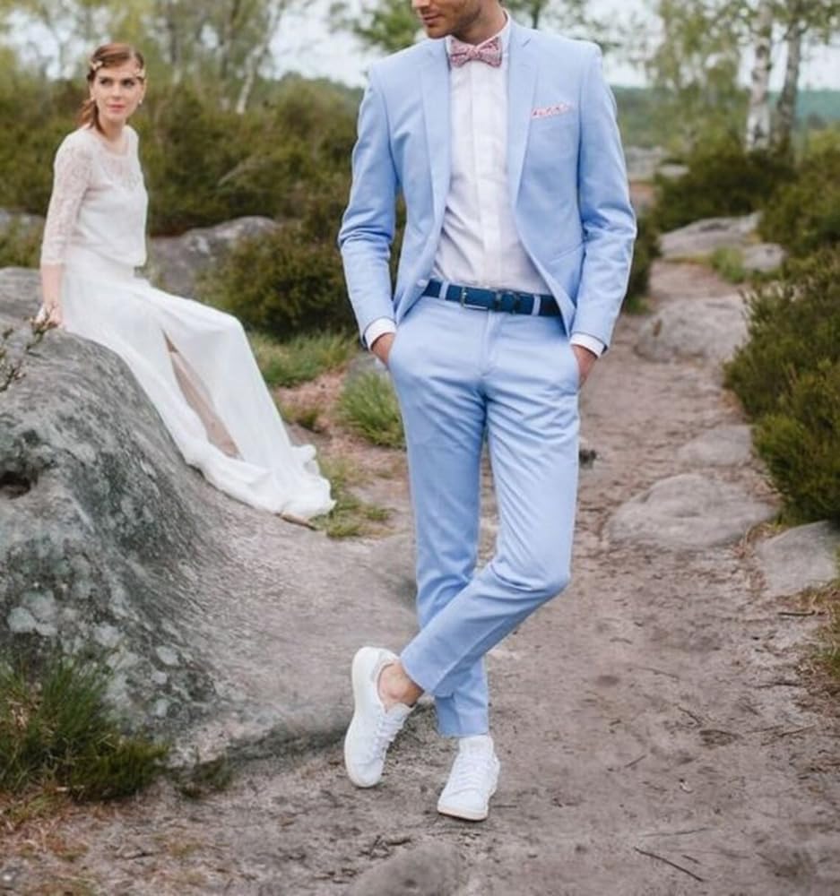 Uomo Notch Risvolto Vestito Due Pezzi Casual Cena Giacca Pantaloni per Tutti i Giorni
