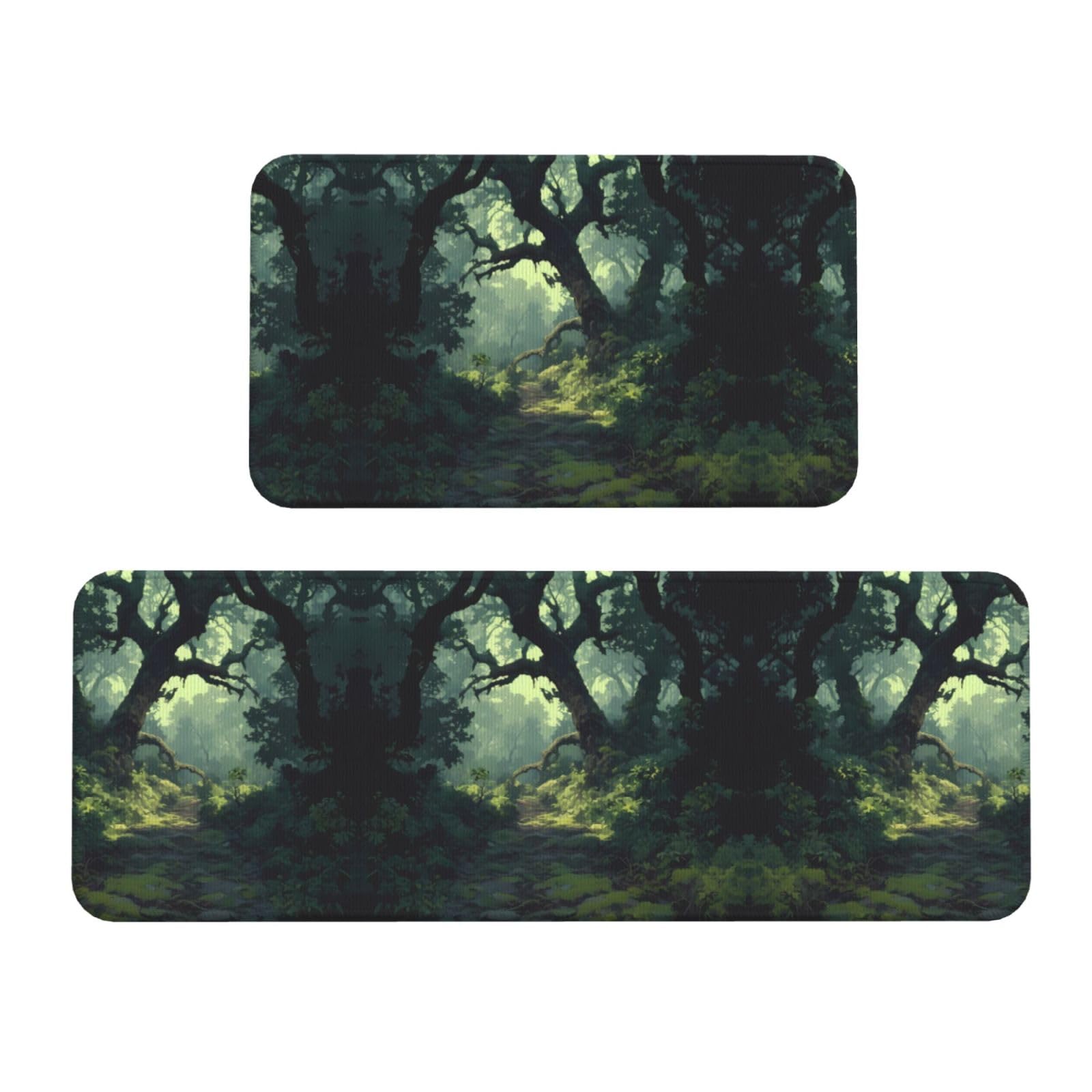Alfombrillas de cocina antideslizantes de bosque para lavandería