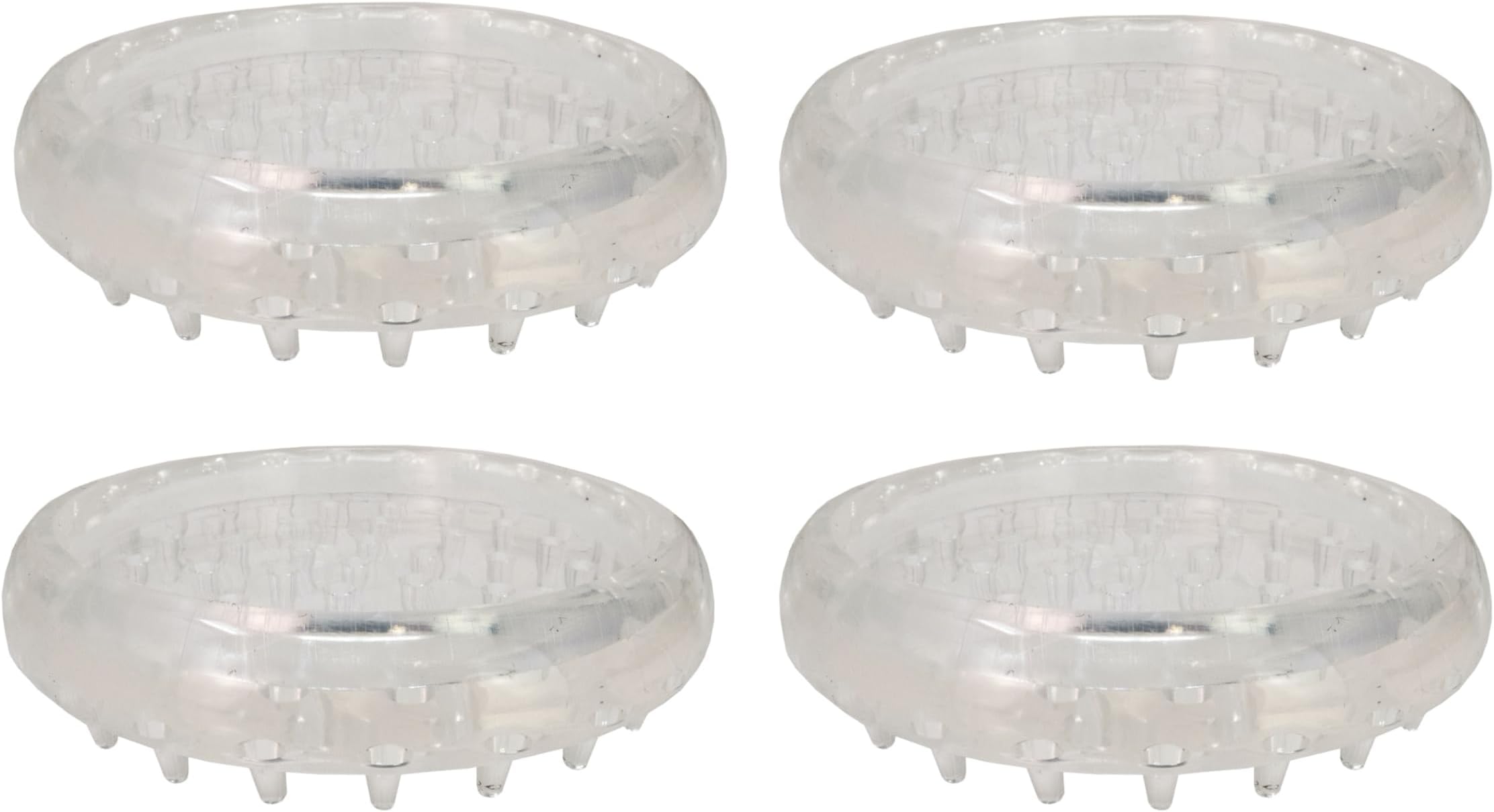 SoftTouch 4680195N Round Spiked Plastic Caster Cups for Short Loop Carpet (3/8" H) - 4 Count (Pack of 1) Clear, 4 inch,