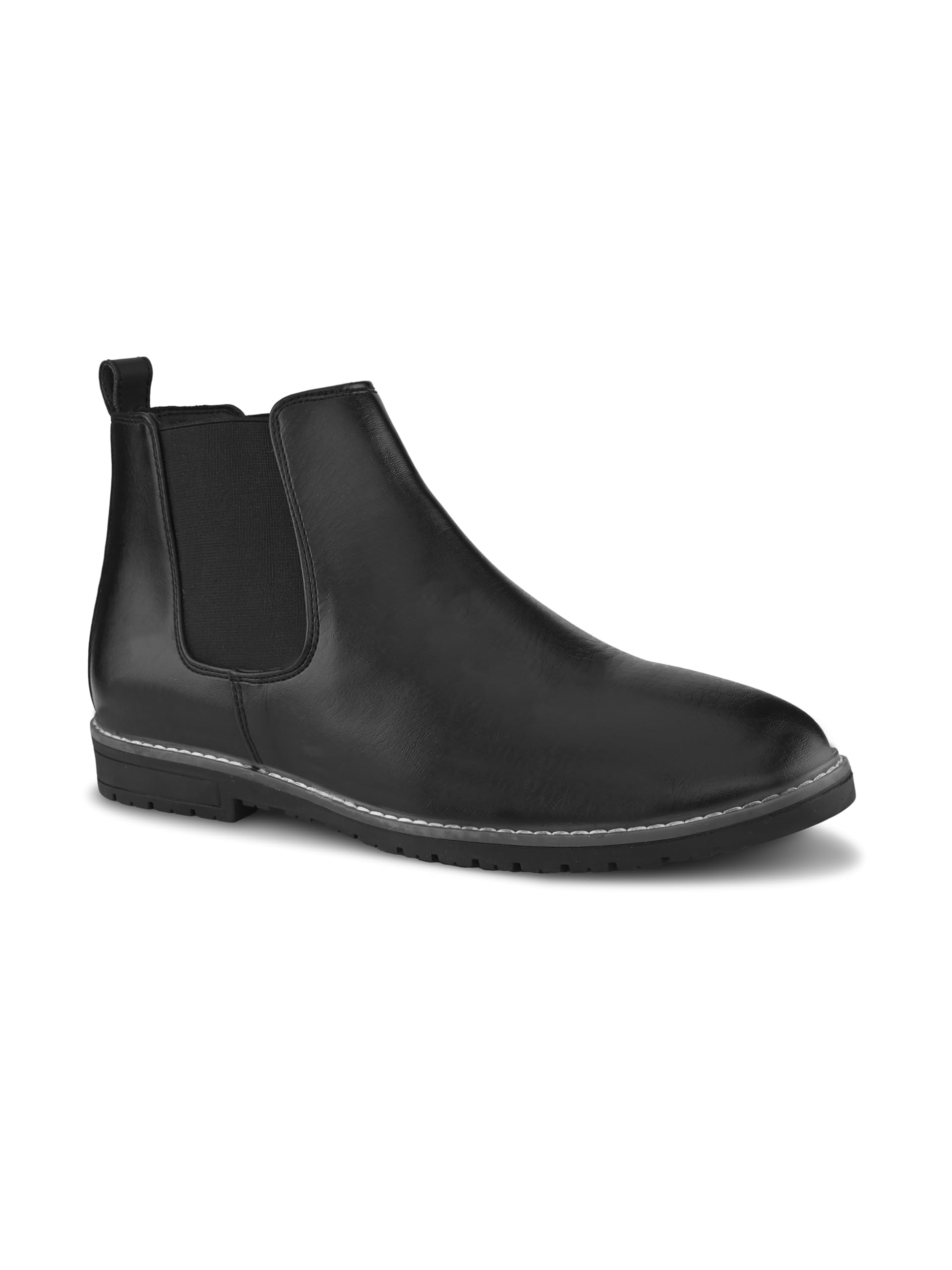 stanphord Men’s Black Chelsea Boots | Formal Slip-On Ankle Boots for Men | Premium Synthetic Leather | Office Shoes - TPSG 9560 BLACK-6-picture-7