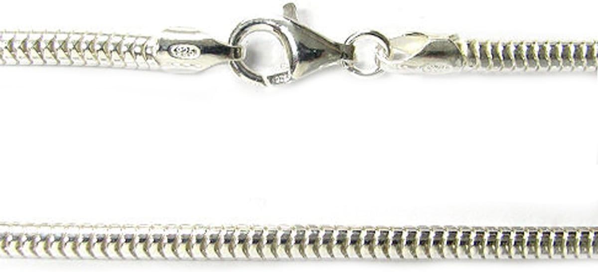 Sterling Silver Snake Cable Bracelet with Lobster Clasp For European Bead Charms, 7"