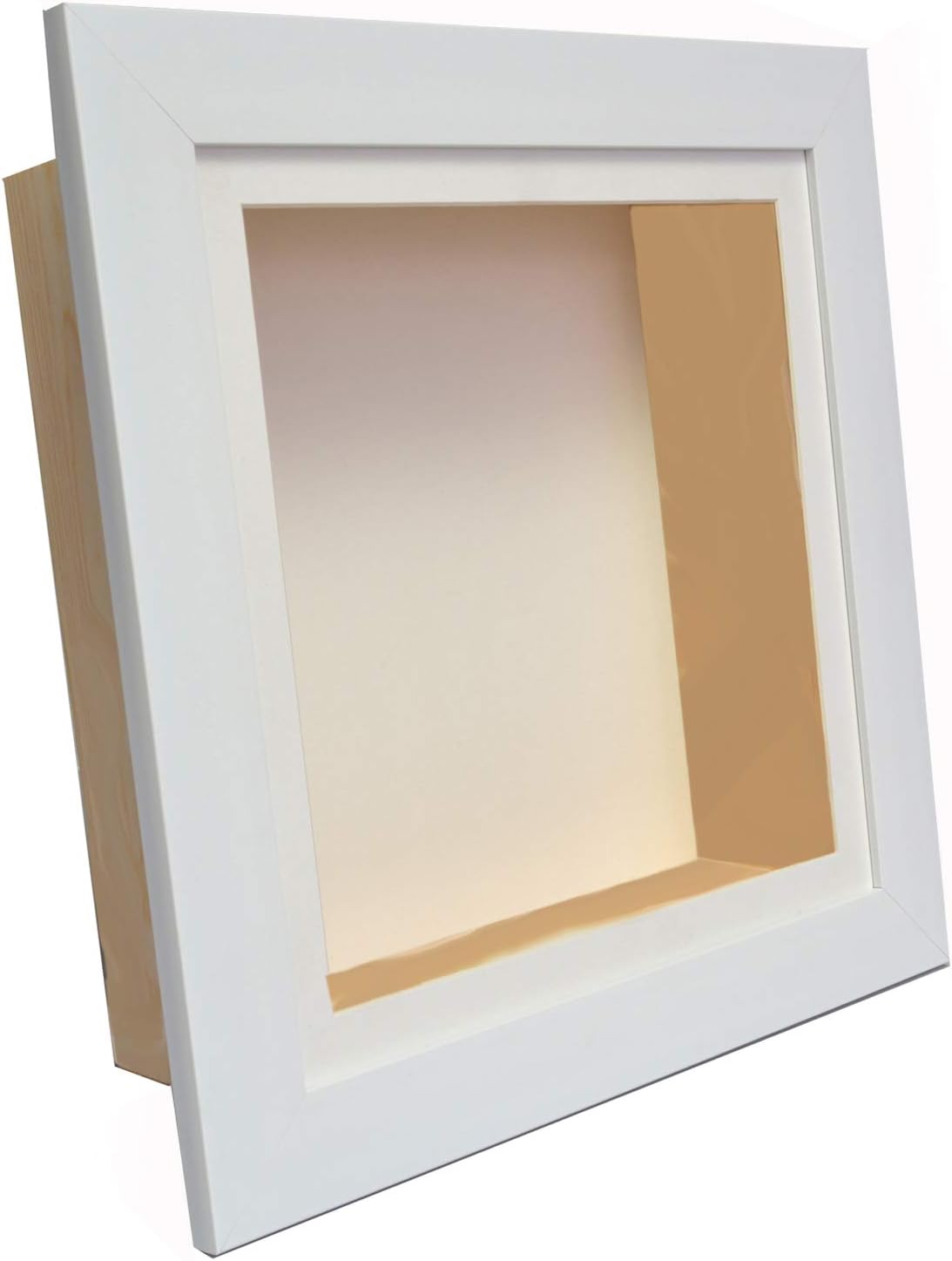 Boldon Framing 3.75 Inch Deep 3D Shadow Box Frame Medals Casts Memorabilia-10x10-White
