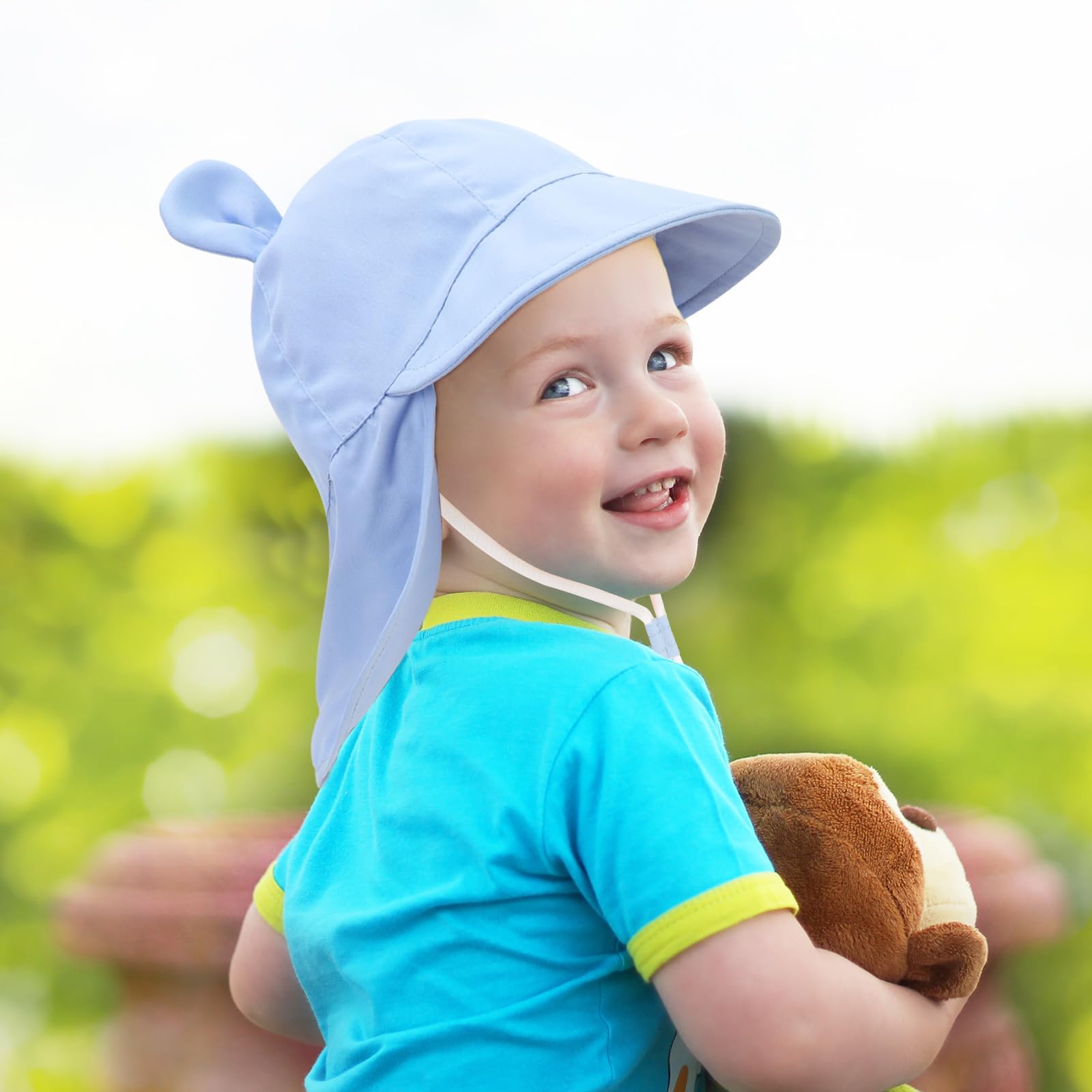 Baby Sun Hat Toddler Bucket Hat Wide Brim Summer Beach Cap with Neck Protection UPF50 for Kids Child Boys Girls 1-4 Years — view 6