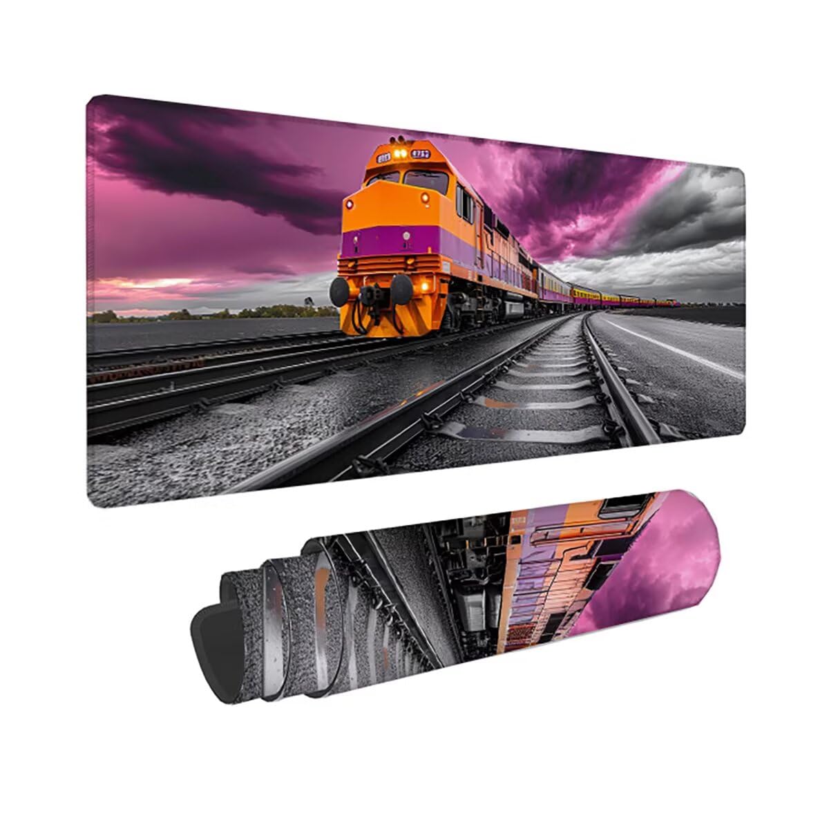 Tappetino per Mouse Gaming XXL 1200x600x3mm – Ufficio Mousepad Grande – Migliora la Velocità e la Precisione Tenuta Stabile Sottomano per Ufficio e Casa Accessori Scrivania – Treno Paesaggio LMDT6302