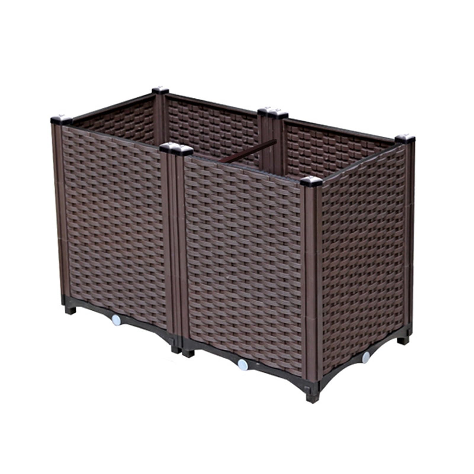 GUODDM Elevated Raised Garden Bed, Plastic Raised Planter Box With Drainage Holes, Outdoor Garden Planting Container For Vegetables, Flowers, Herbs, Brown(80 * 40 * 52cm)