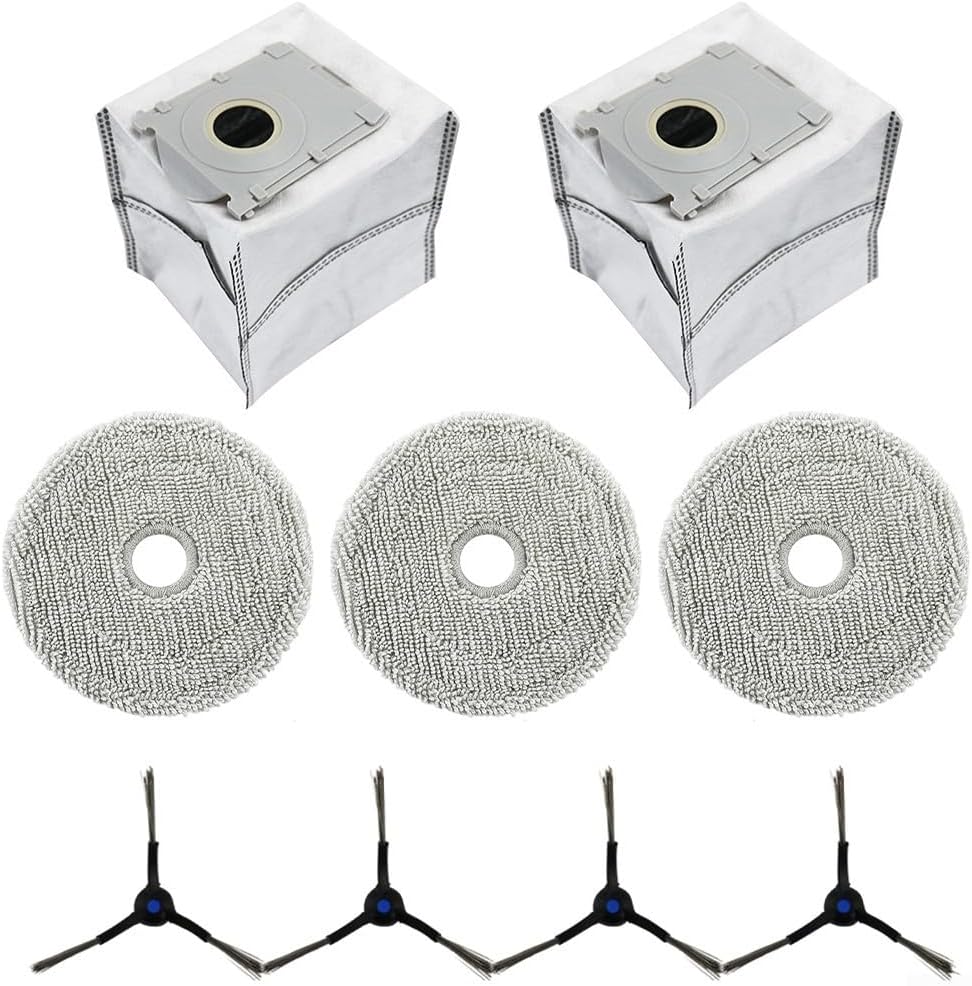 For DEEBOT MINI Replacement Mop Cloth Set, Dust Bag & Side Brush Kit – Microfiber Cleaning Accessories for Robotic Vacuum Cleaners
