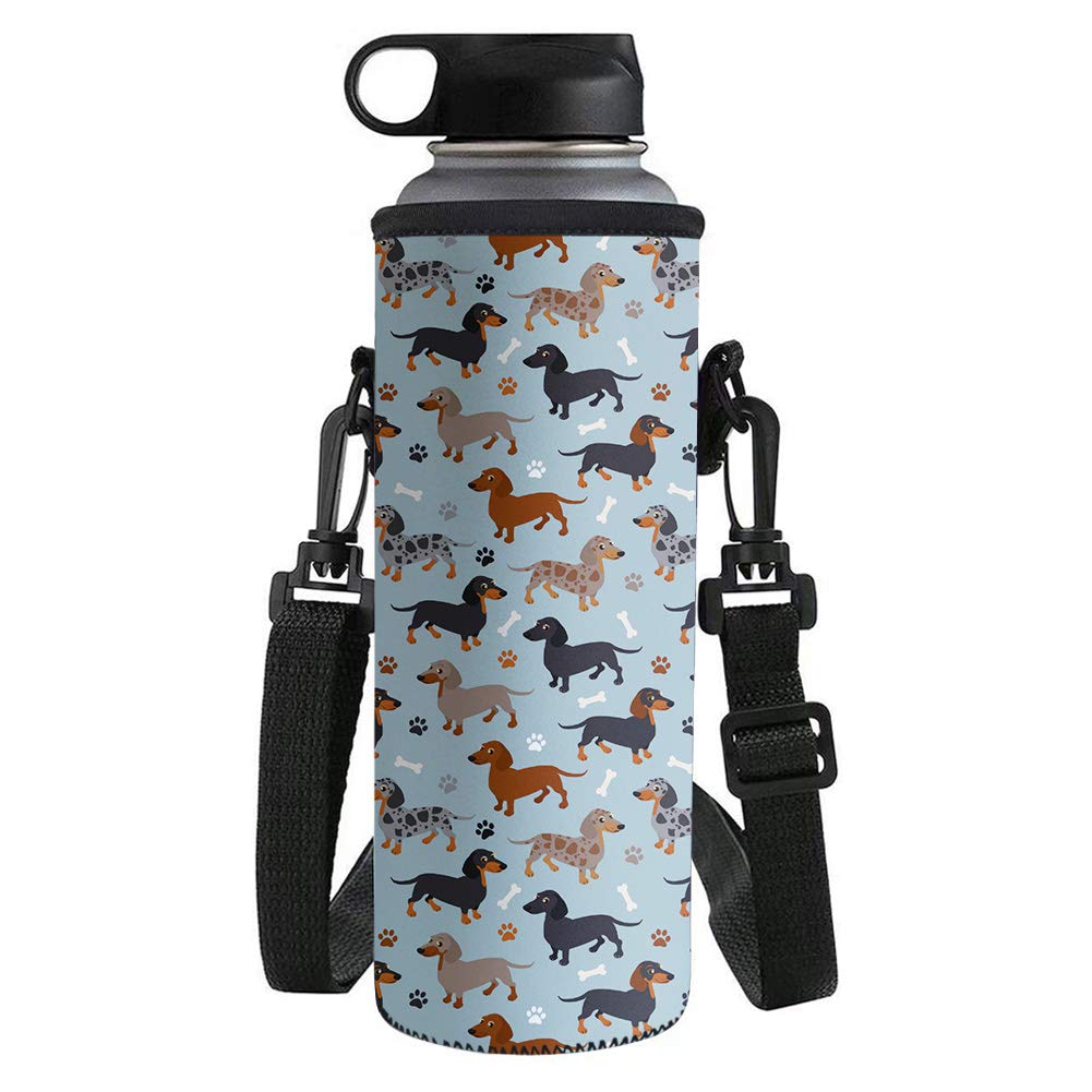 UOIMAG Bolsa para botella de agua de neopreno con aislamiento para botellas, correa para el hombro, funda para botella para niños, adolescentes, adultos, actividades al aire libre, bolsa para botellas